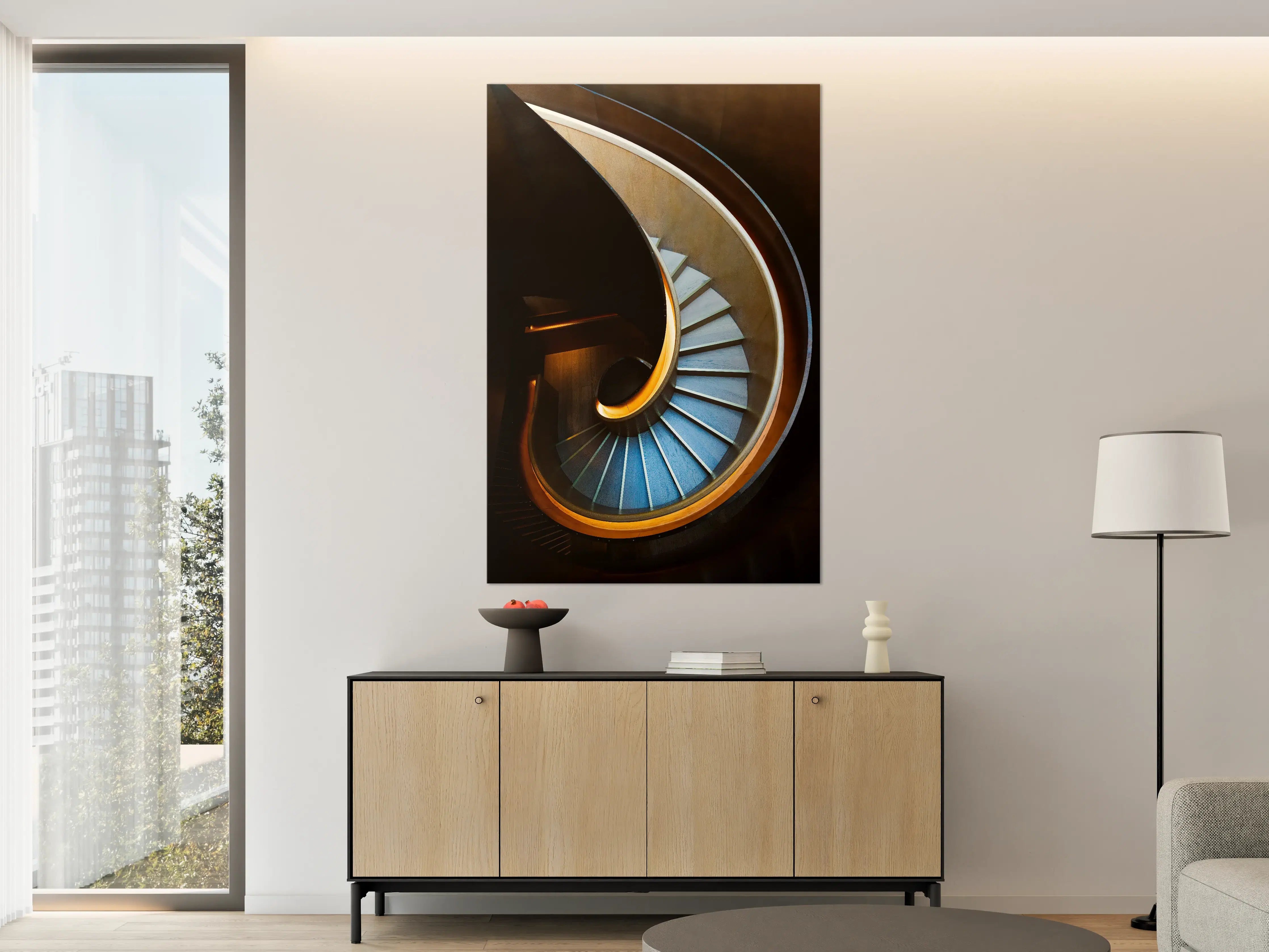 Große Wandbilder - Moderne Spiraltreppe Design