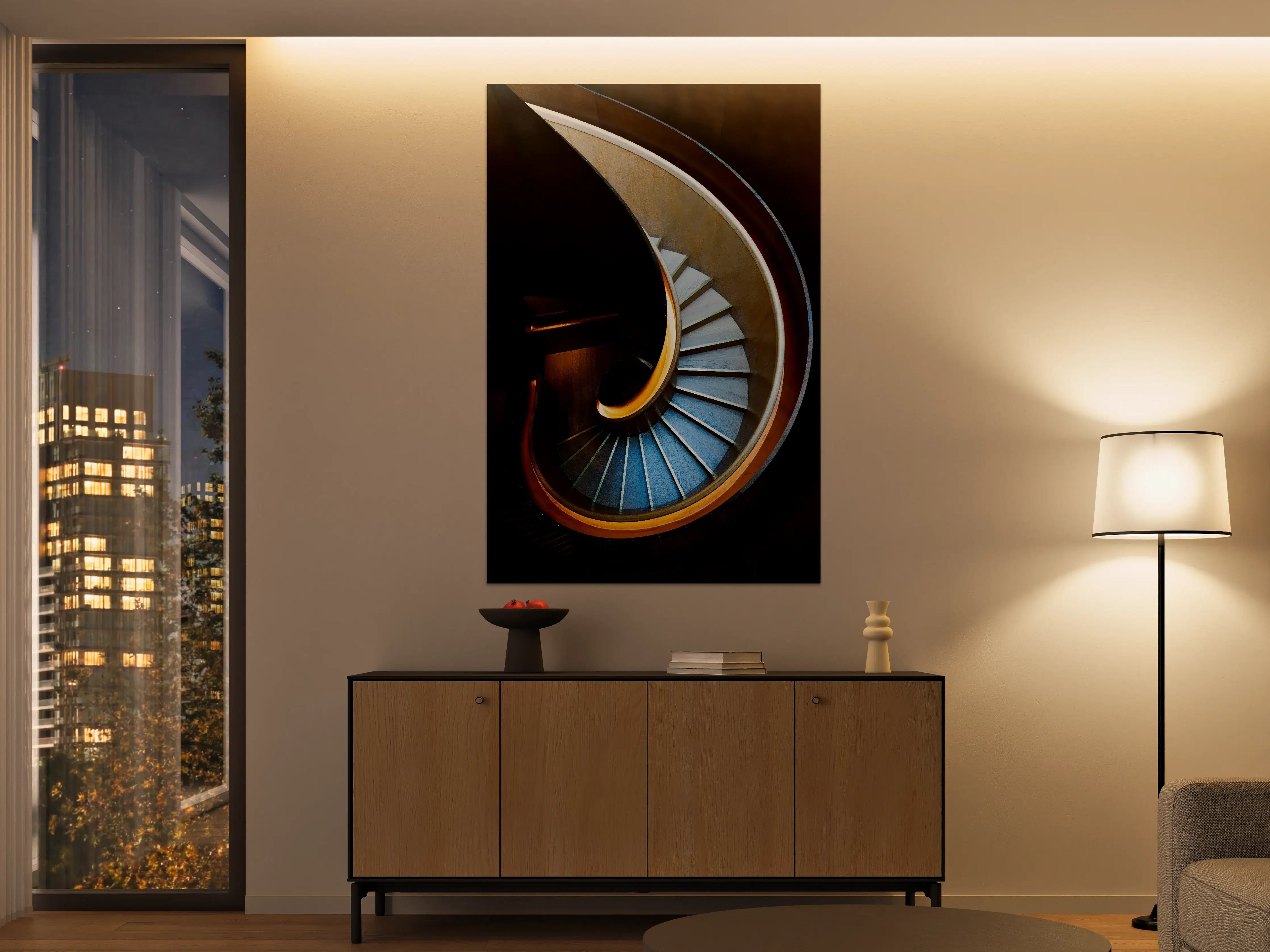 Große Wandbilder - Moderne Spiraltreppe Design