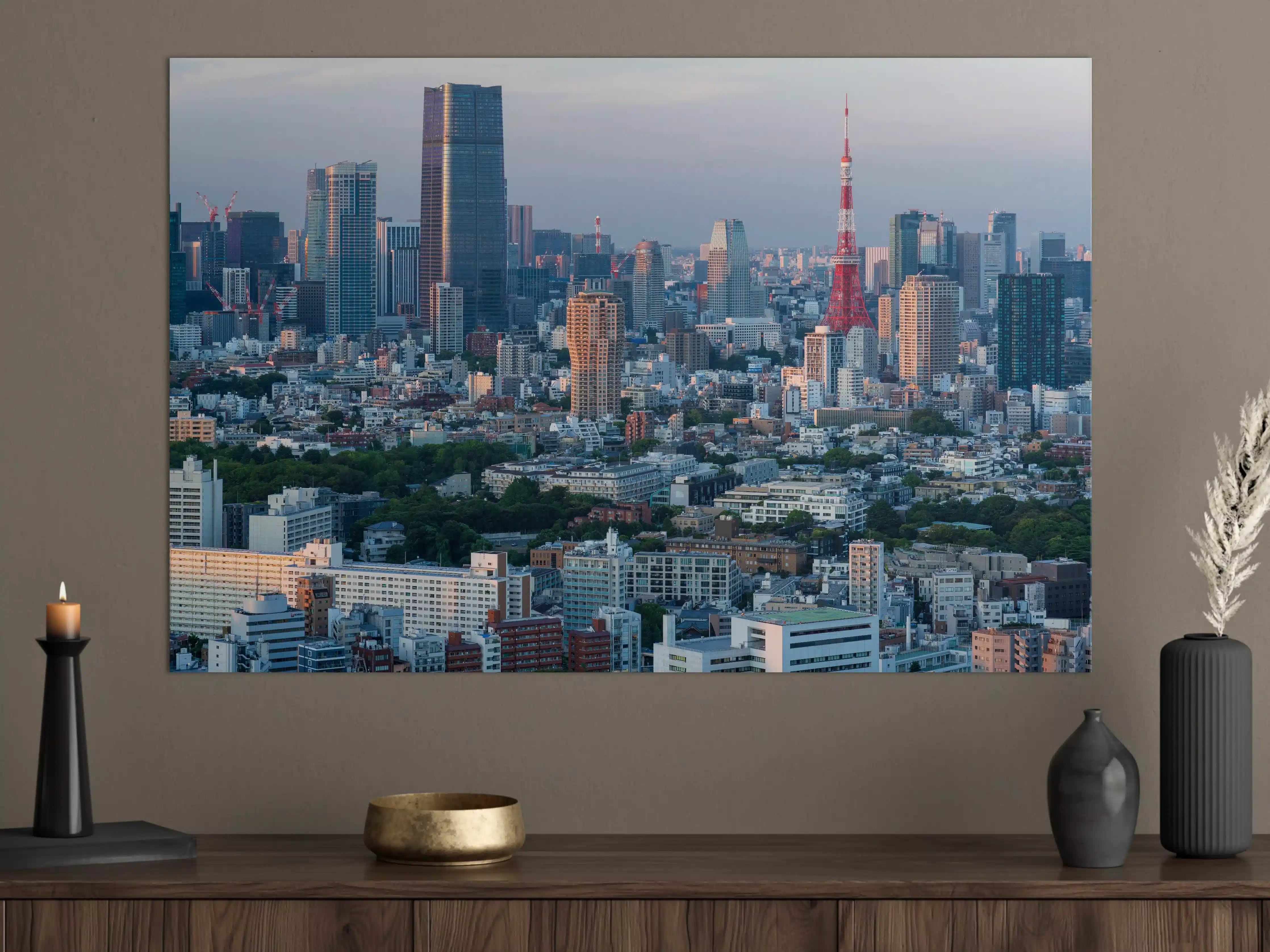 Große Wandbilder - Moderne Stadt Frankfurt bei Sonnenuntergang