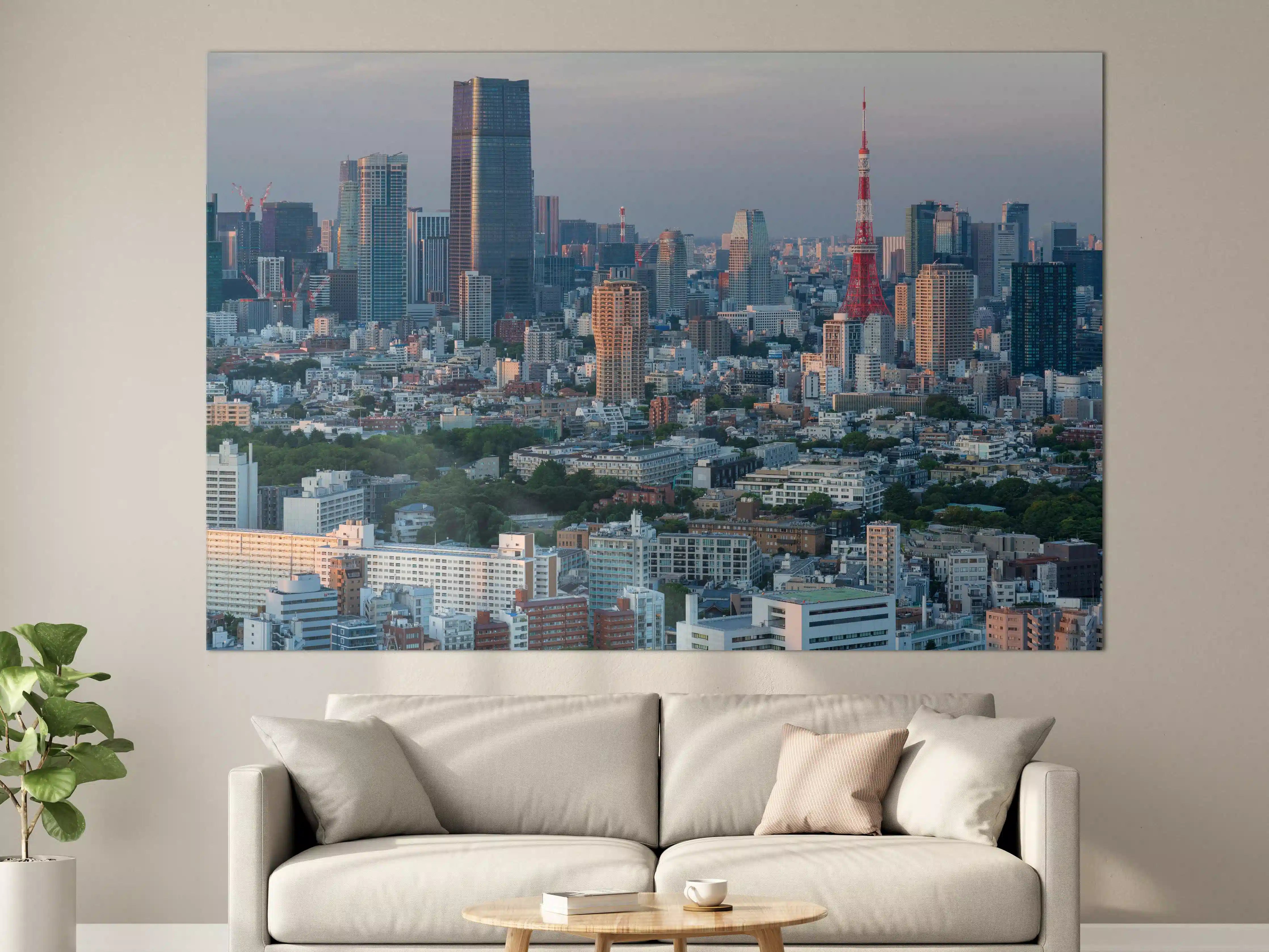 Große Wandbilder - Moderne Stadt Frankfurt bei Sonnenuntergang