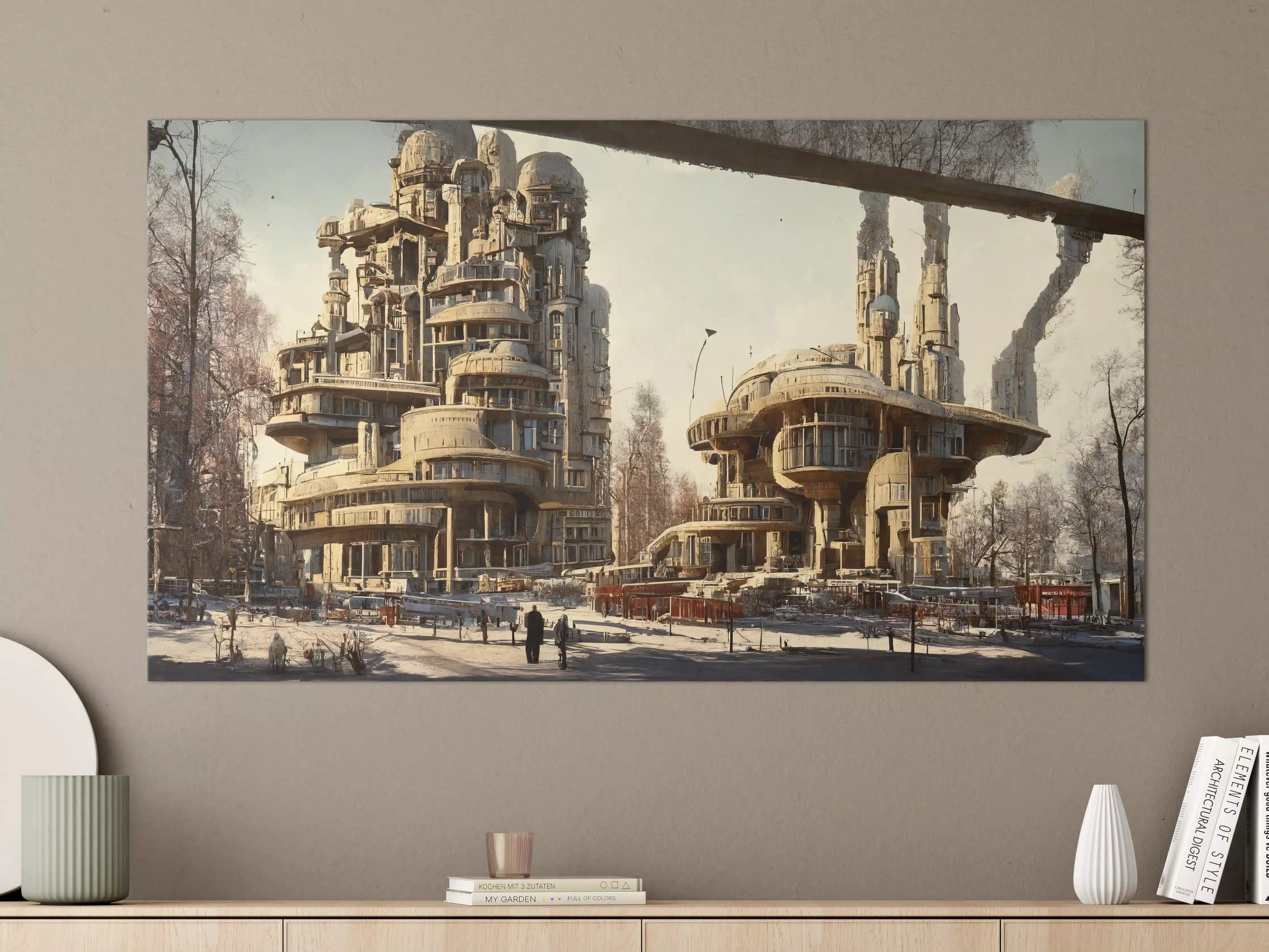 Große Wandbilder - Moderne Stadt in der Zukunft