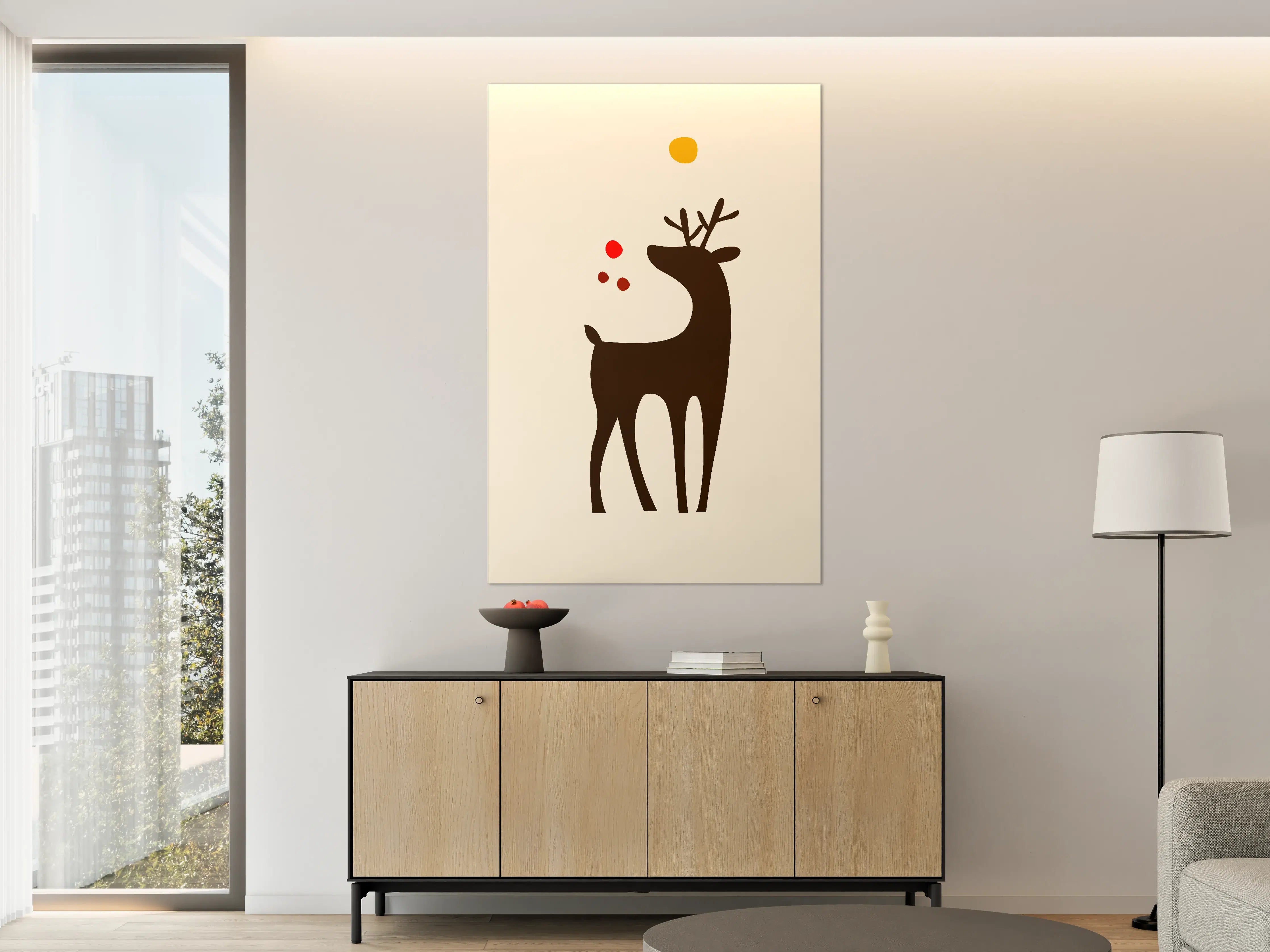 Große Wandbilder - Moderne Tierische Silhouette mit bunten Punkten