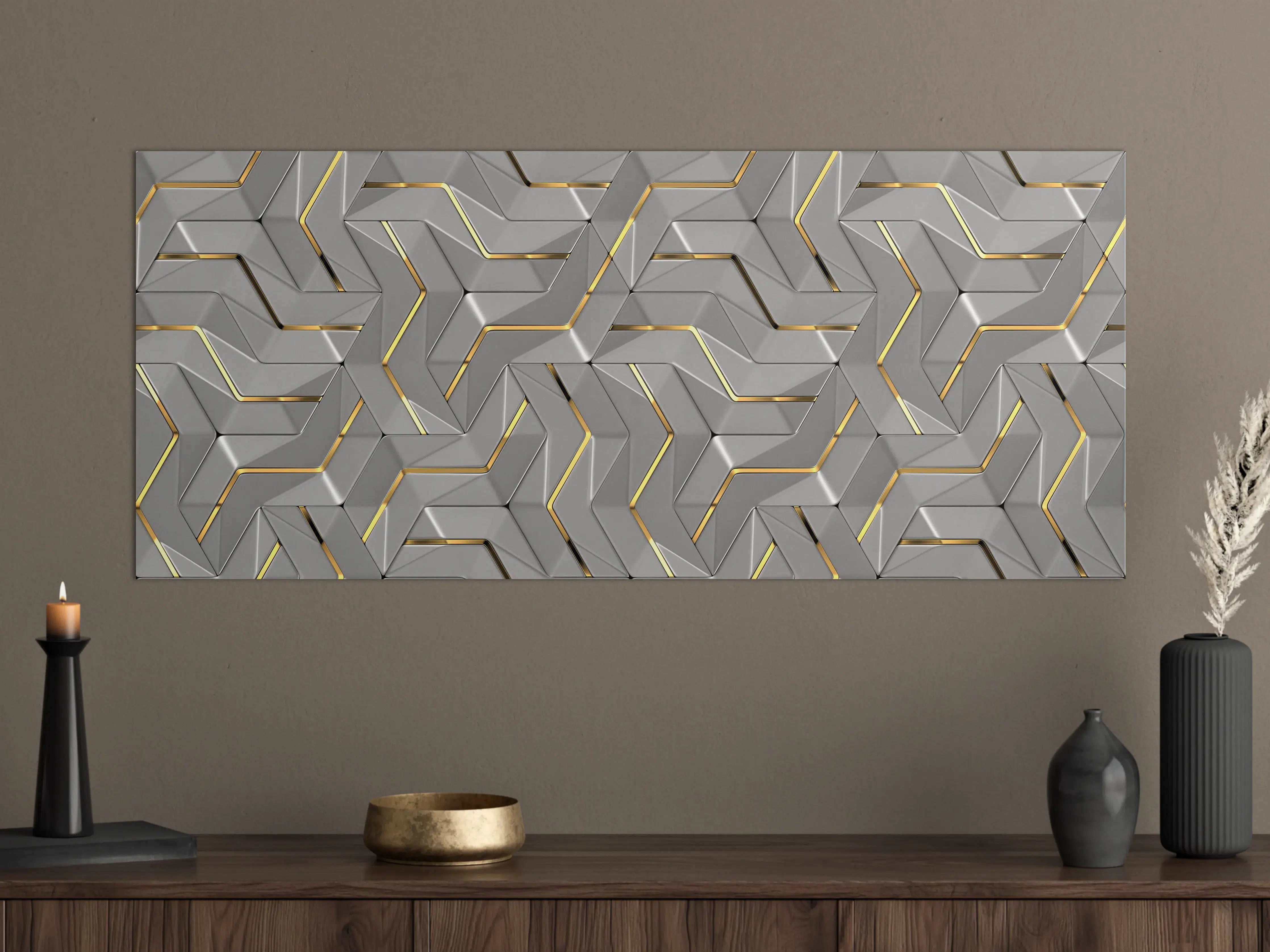 Große Wandbilder - Moderne Wandtextur - Gold Akzente