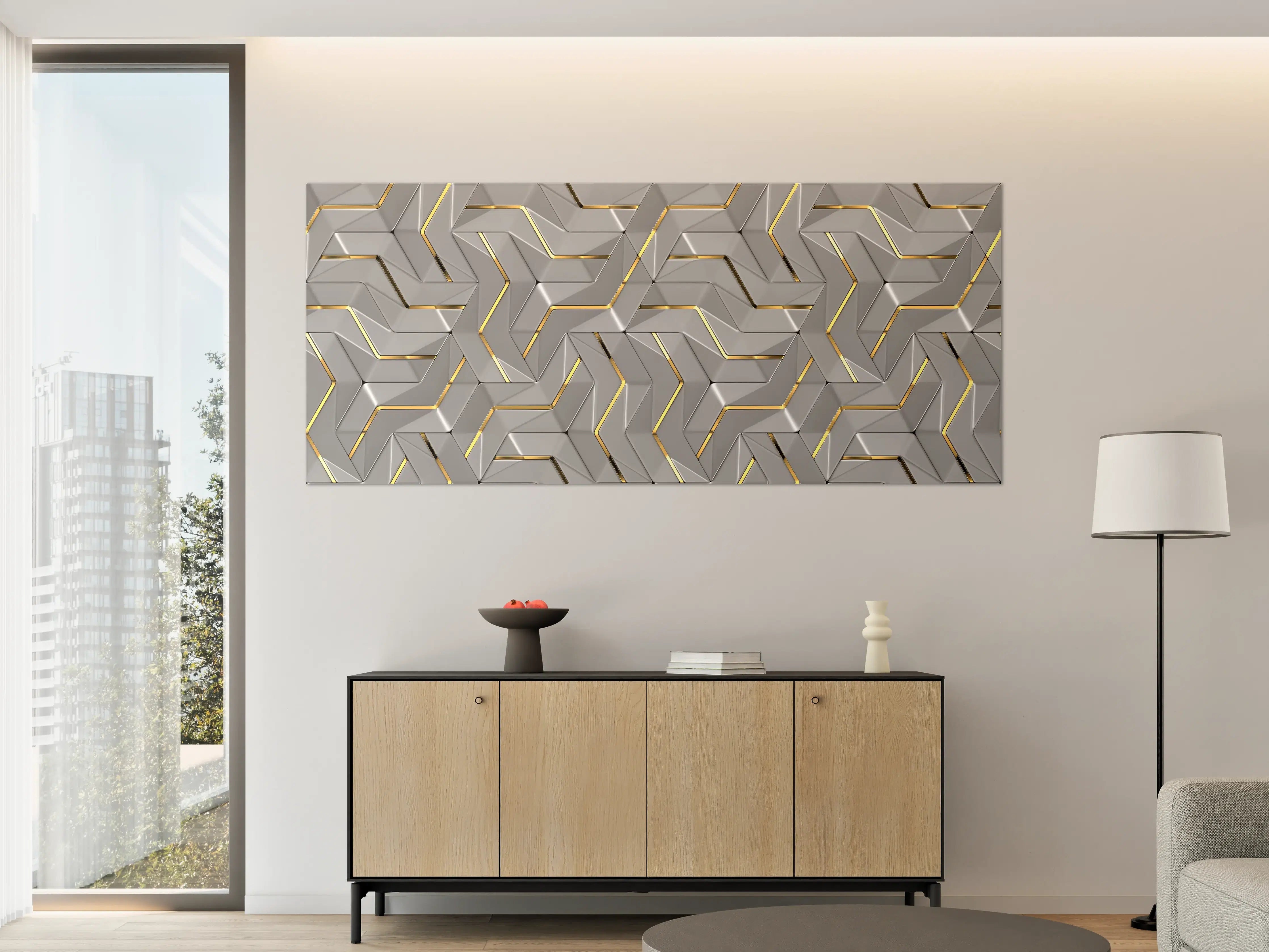 Große Wandbilder - Moderne Wandtextur - Gold Akzente