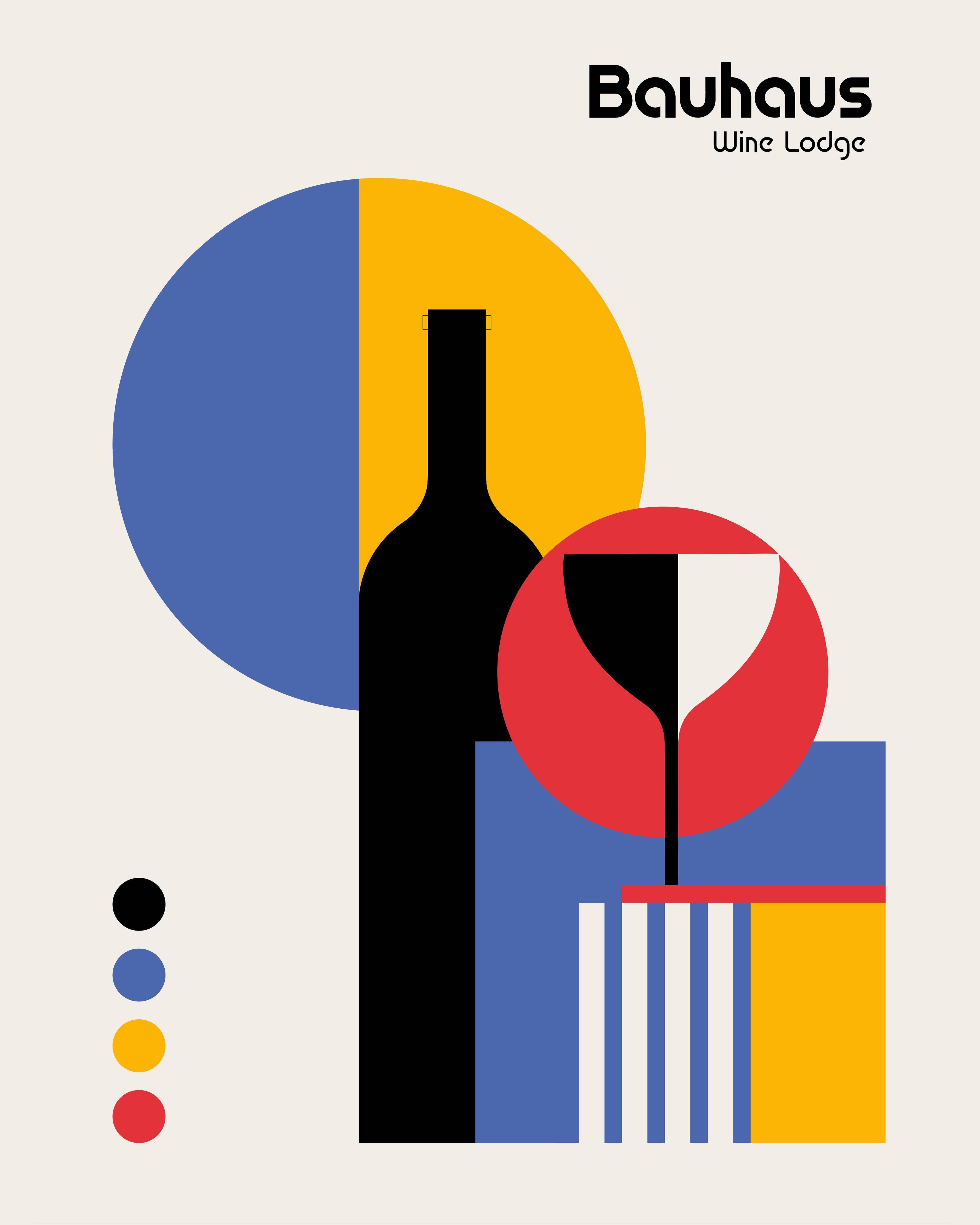 Große Wandbilder-Moderne Wein- und Glas-Illustration in kräftigen Farben
