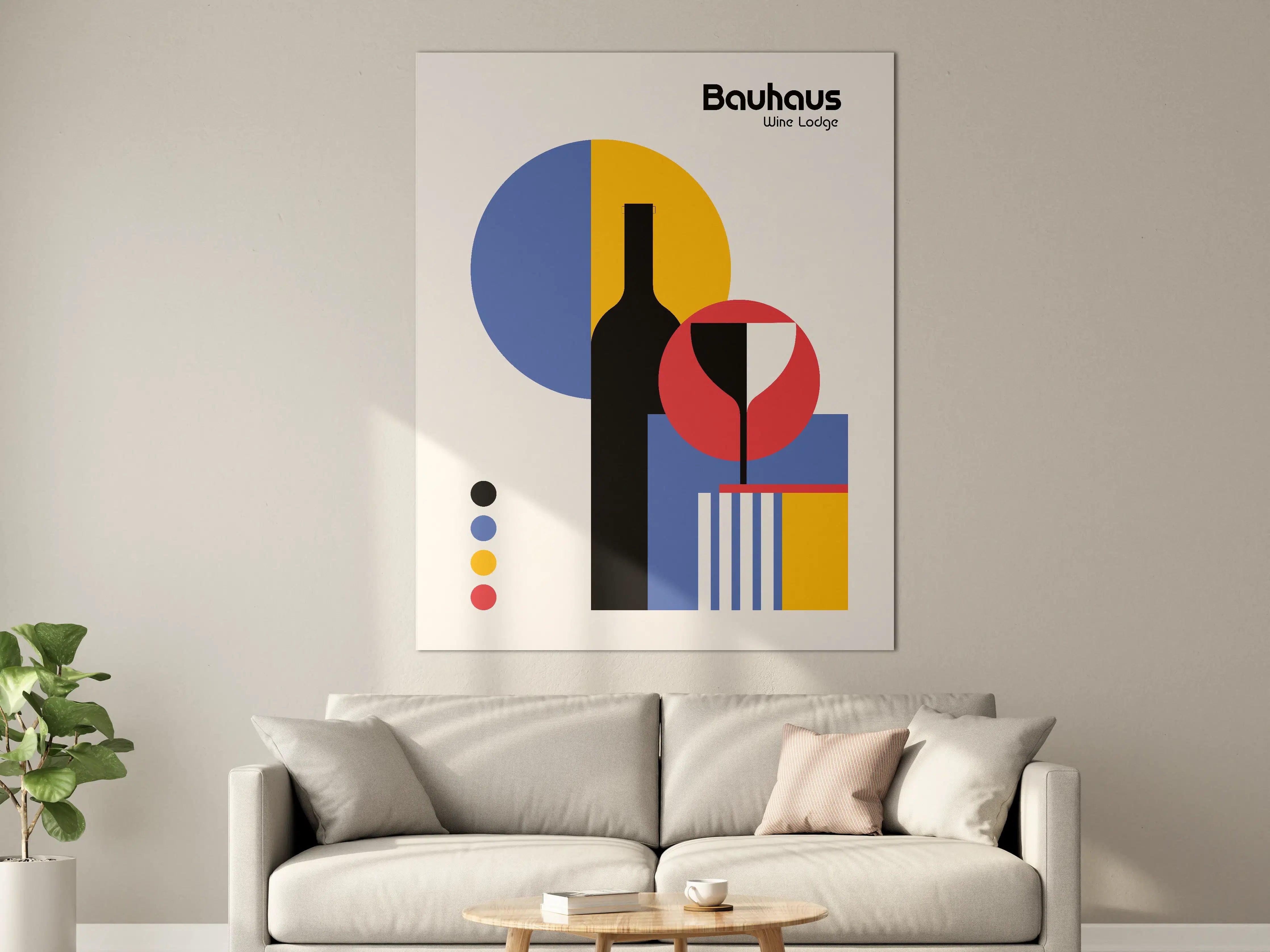 Große Wandbilder - Moderne Wein- und Glas-Illustration in kräftigen Farben