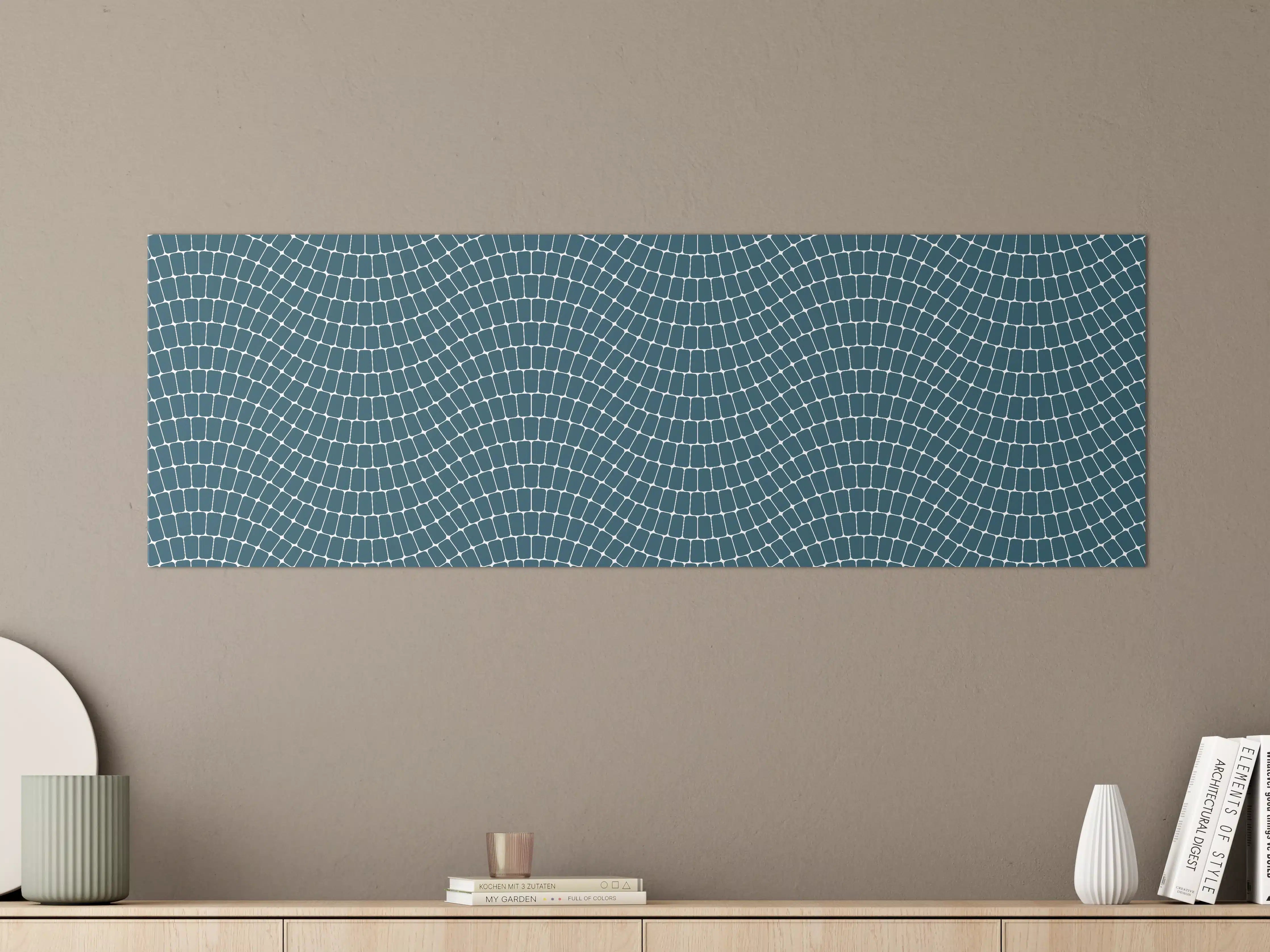 Große Wandbilder - Moderne Wellenmuster in Blau