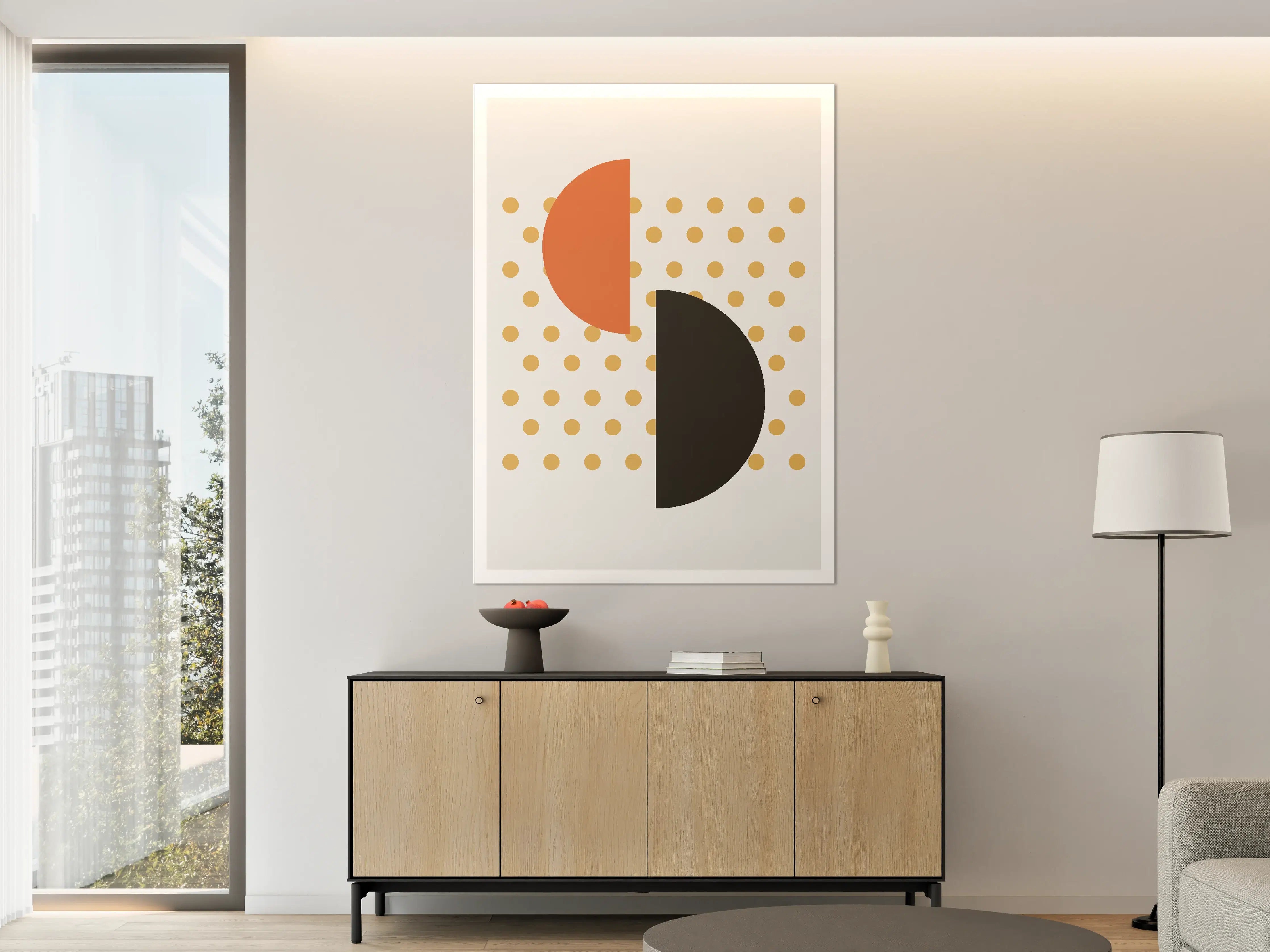 Große Wandbilder - Moderne abstrakte Geometrie in warmen Tönen