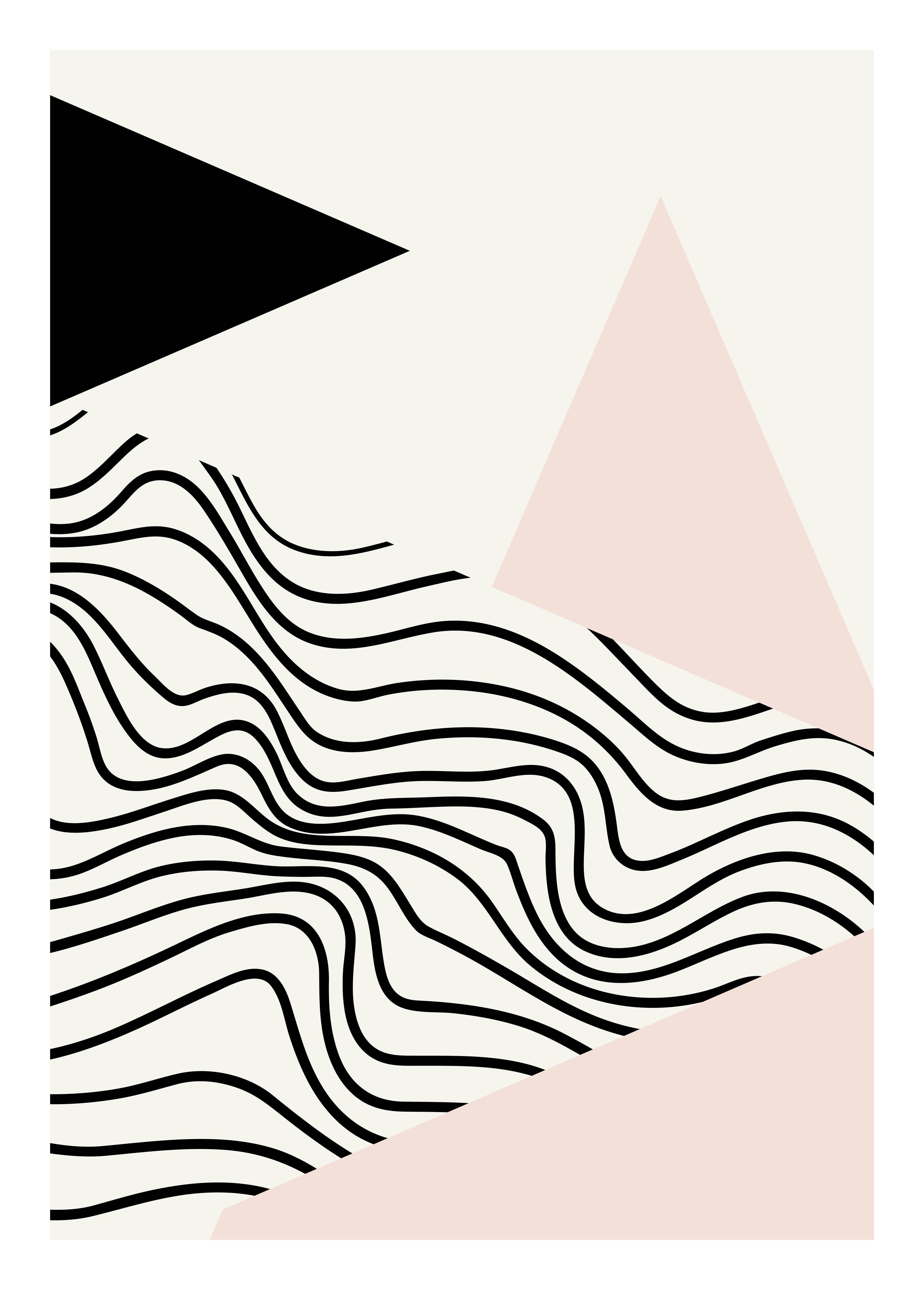 Große Wandbilder-Moderne abstrakte Kunst in Pastell und Schwarz