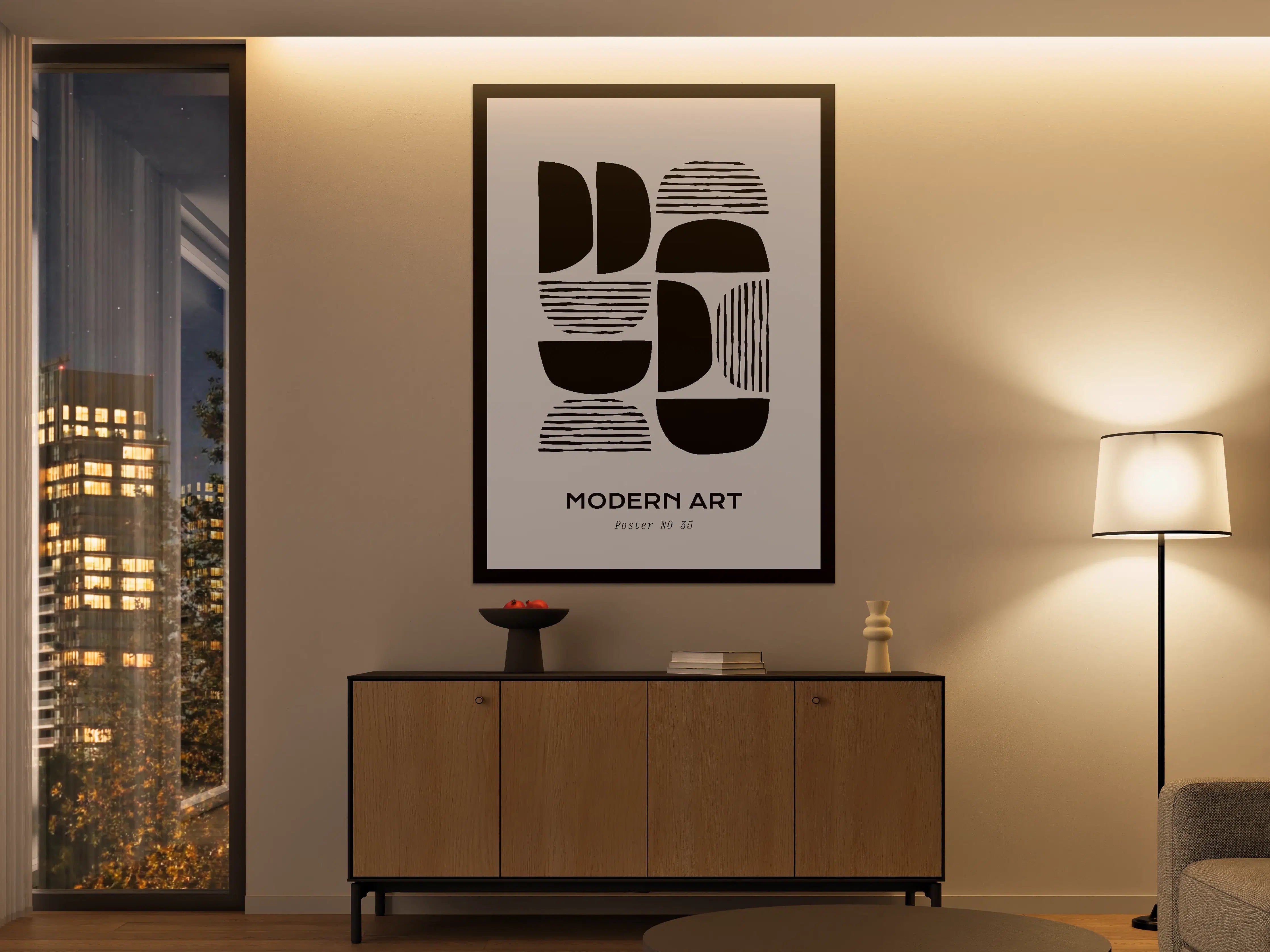 Große Wandbilder - Moderne abstrakte Kunst in Schwarz-Tönen