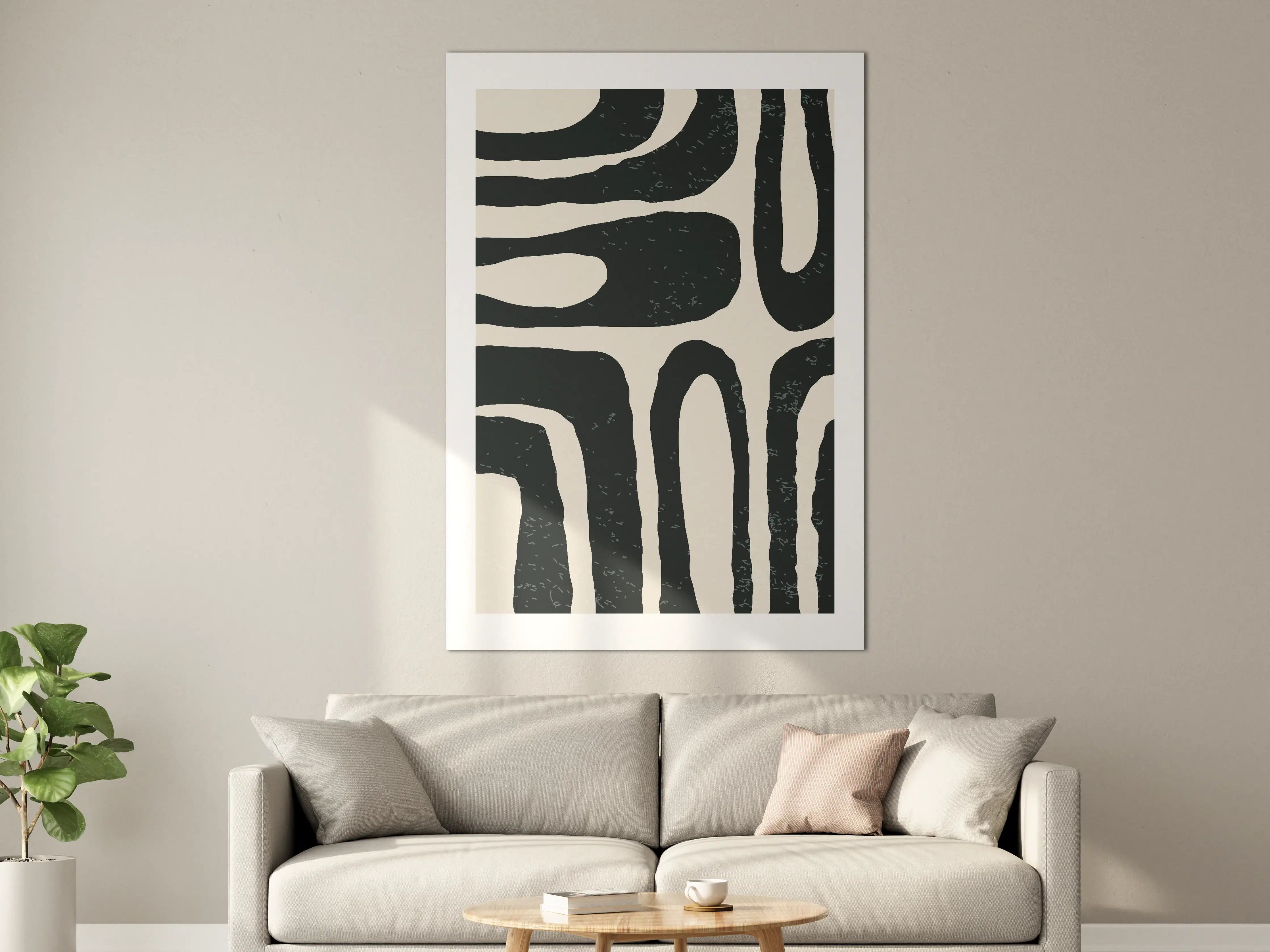 Große Wandbilder - Moderne abstrakte Schwarz-Weiß-Wandkunst