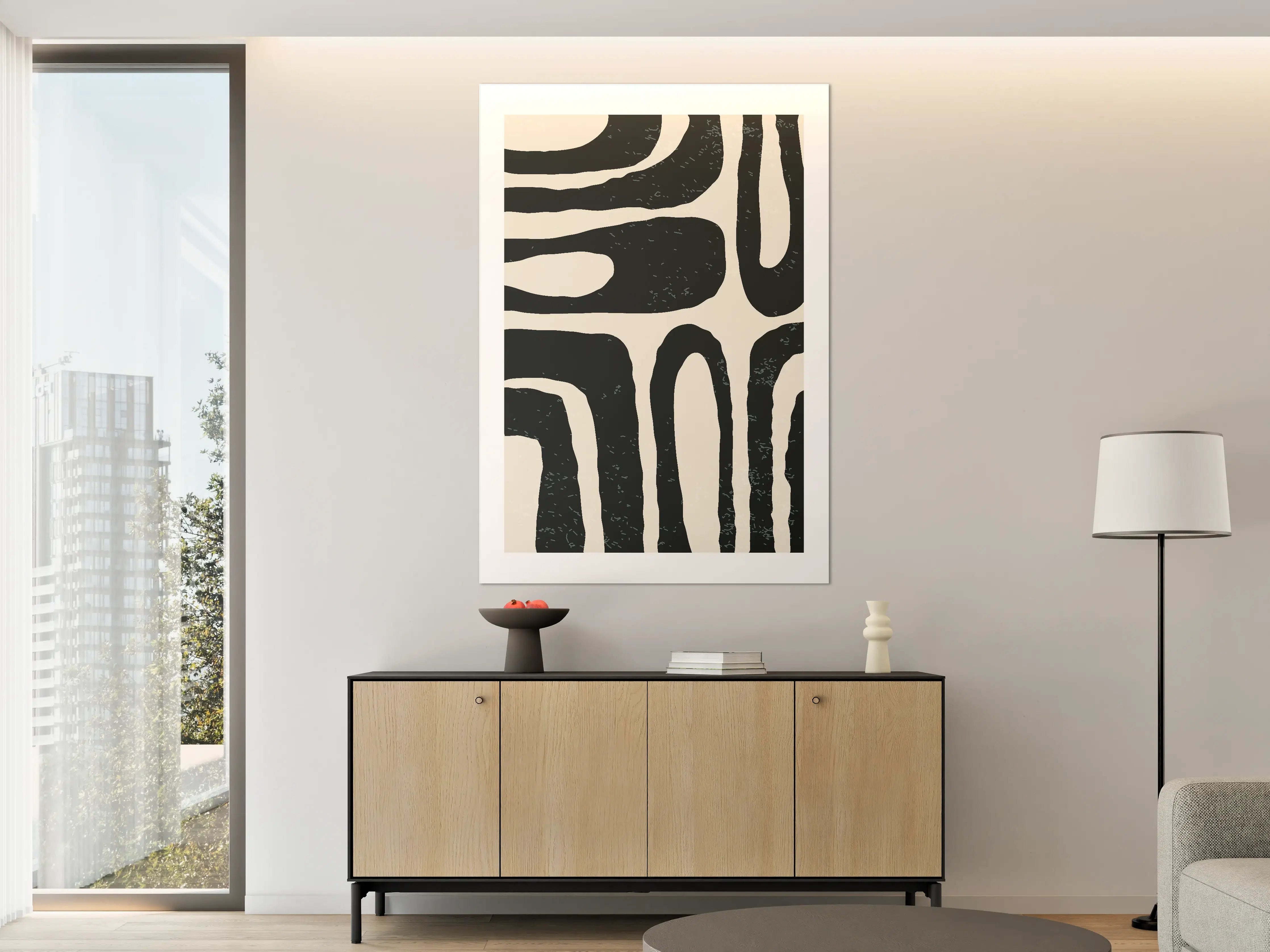 Große Wandbilder - Moderne abstrakte Schwarz-Weiß-Wandkunst