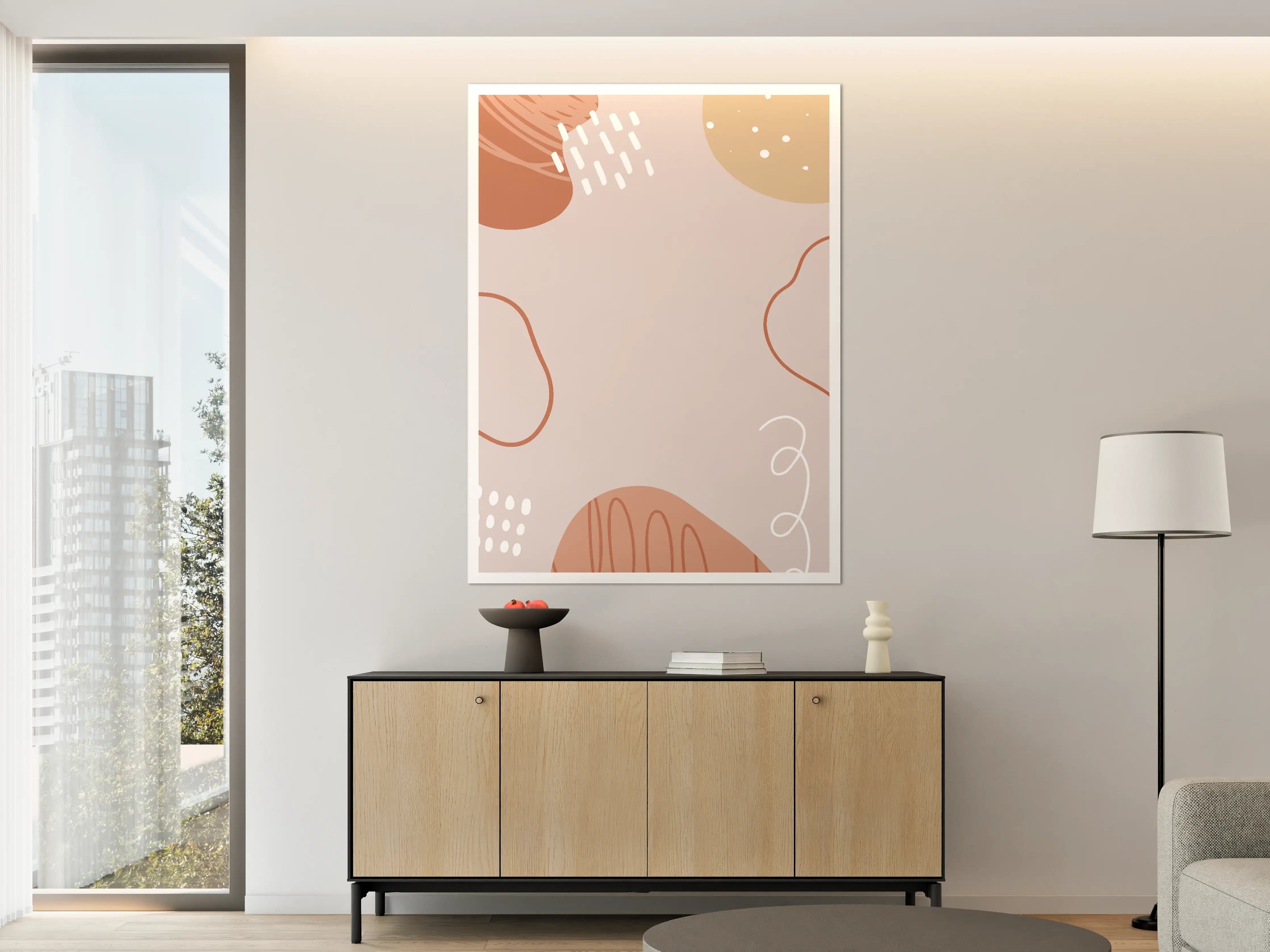 Große Wandbilder - Moderne abstrakte Wanddekoration in Erdmöntönen