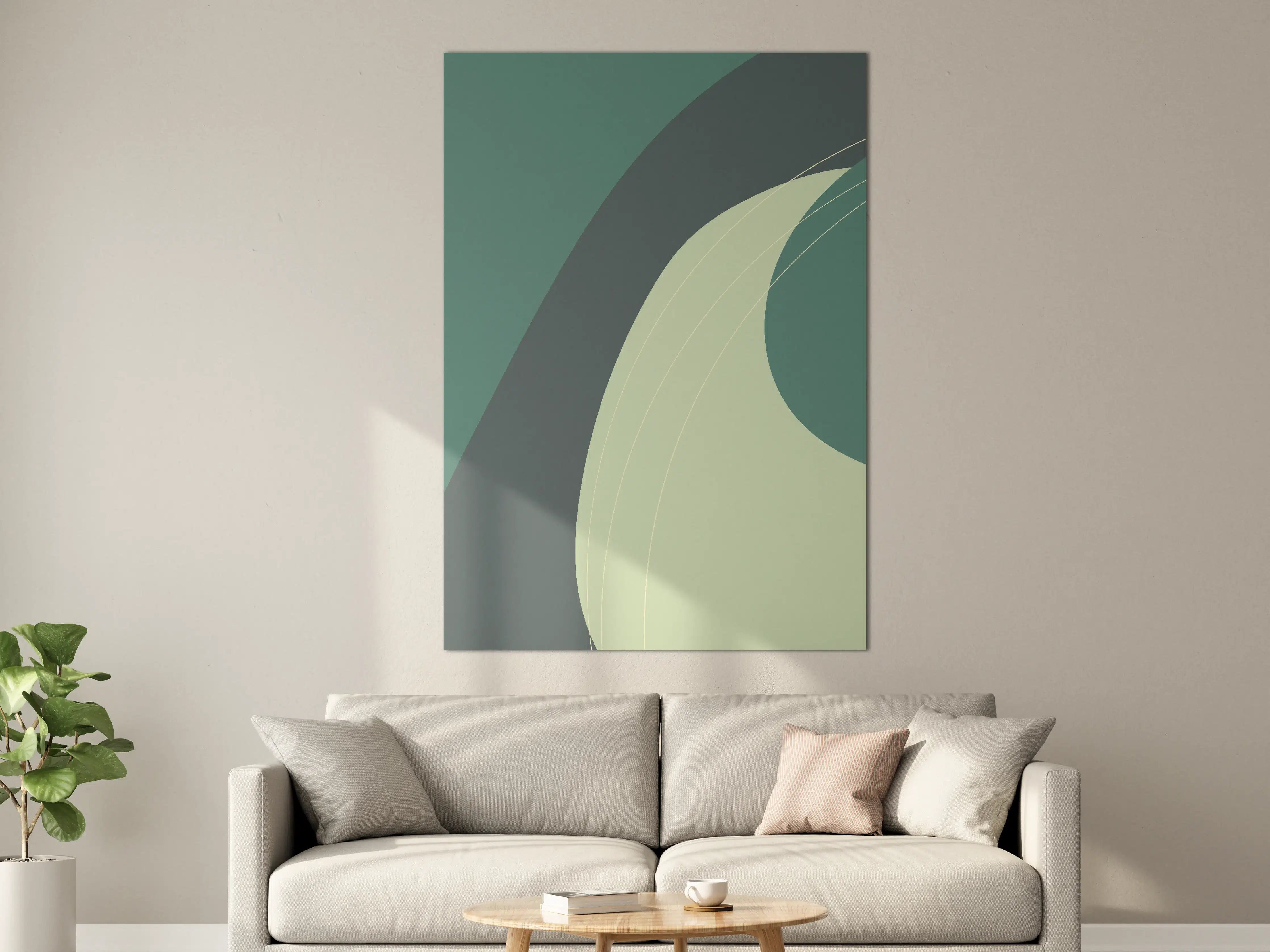 Große Wandbilder - Moderne abstrakte Wandkunst in Grüntönen