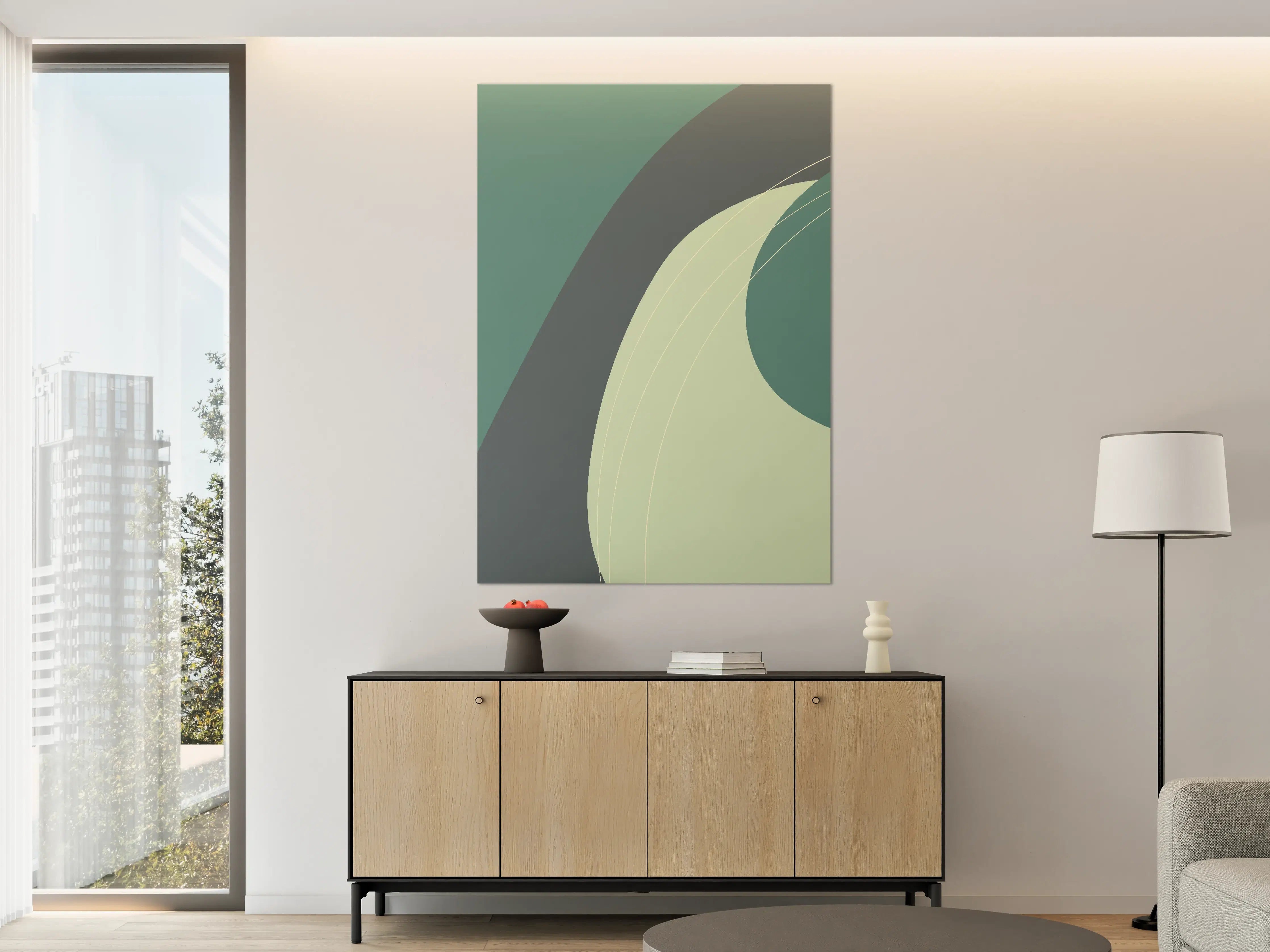 Große Wandbilder - Moderne abstrakte Wandkunst in Grüntönen