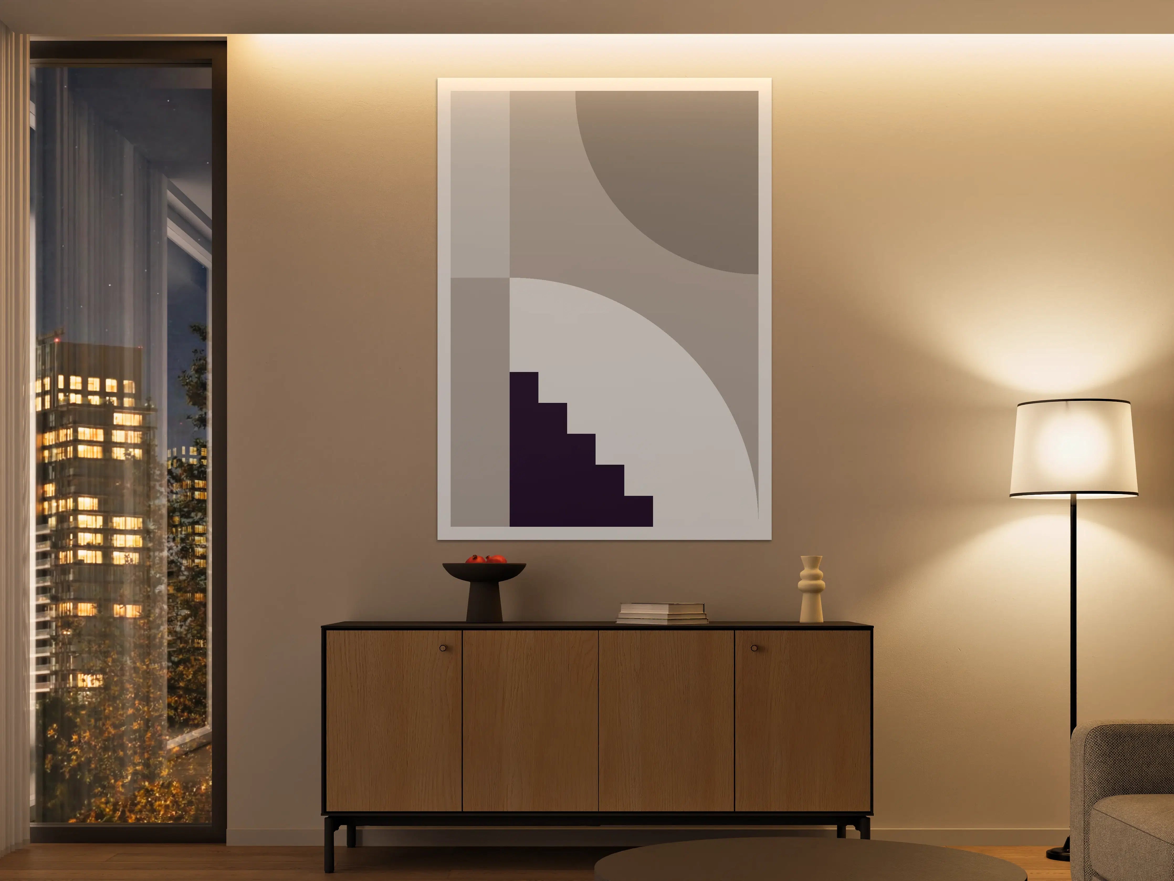 Große Wandbilder - Moderne abstrakte geometrische Wandgestaltung