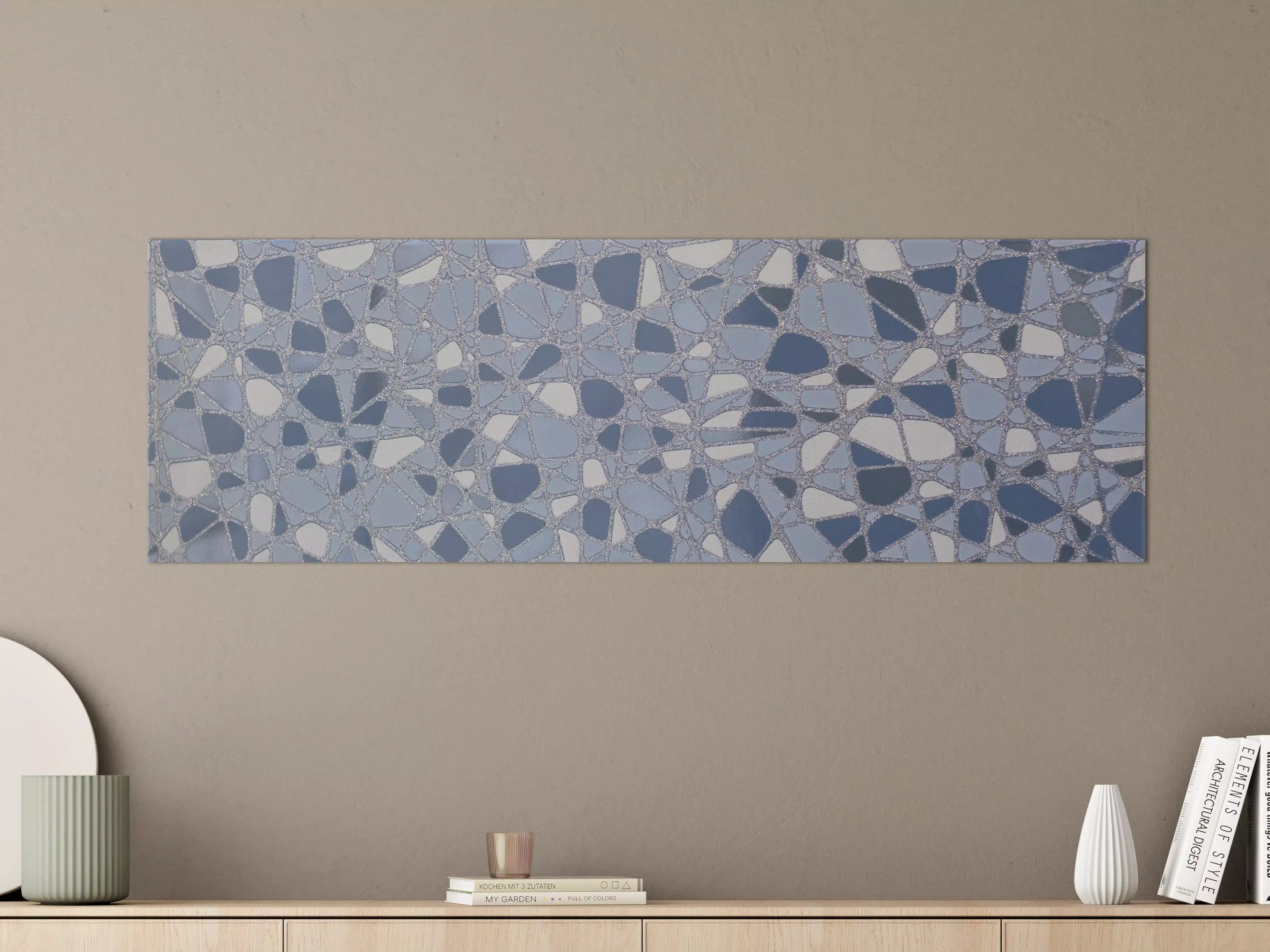 Große Wandbilder - Moderne blaue Mosaikstruktur