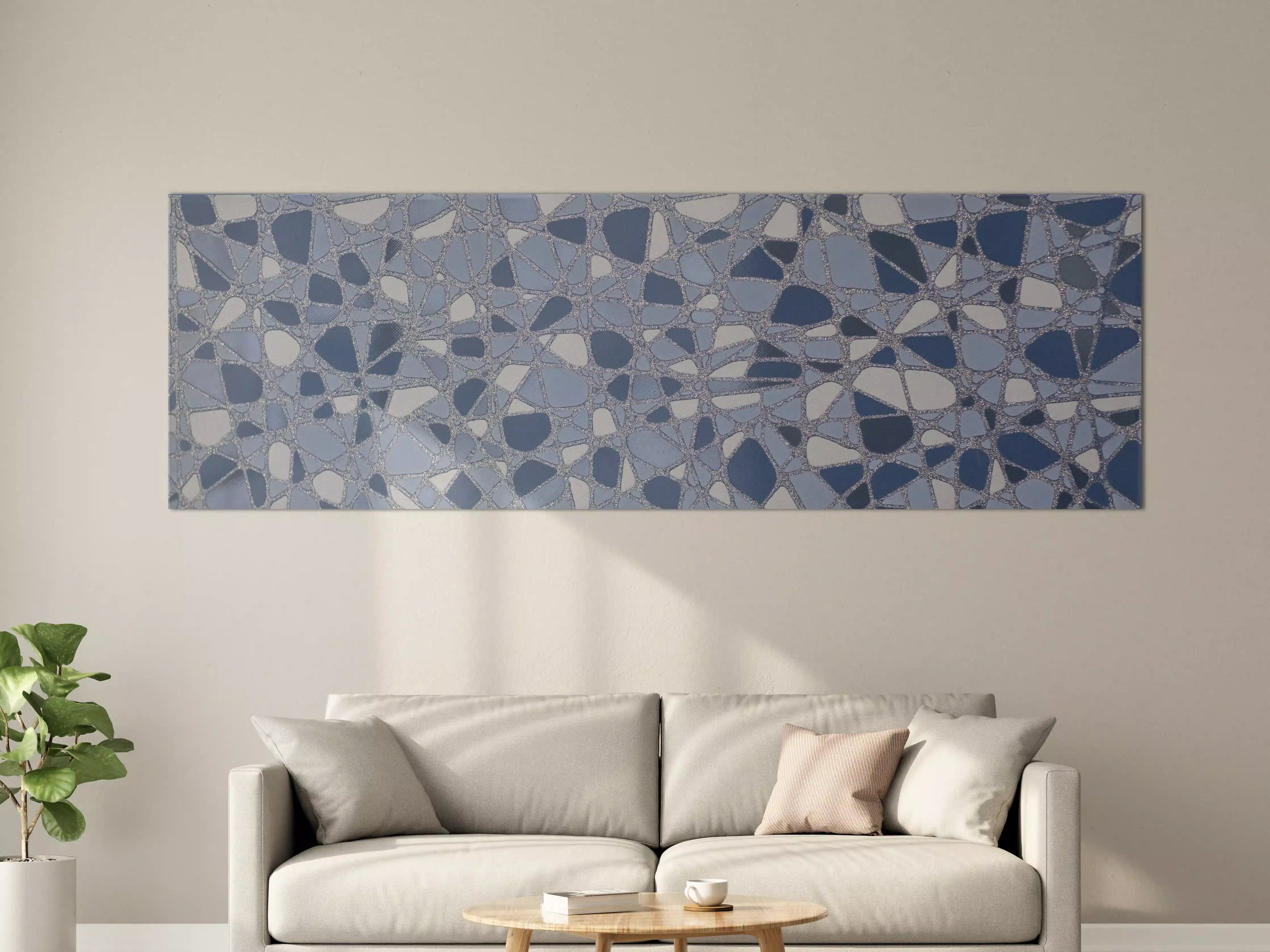 Große Wandbilder - Moderne blaue Mosaikstruktur