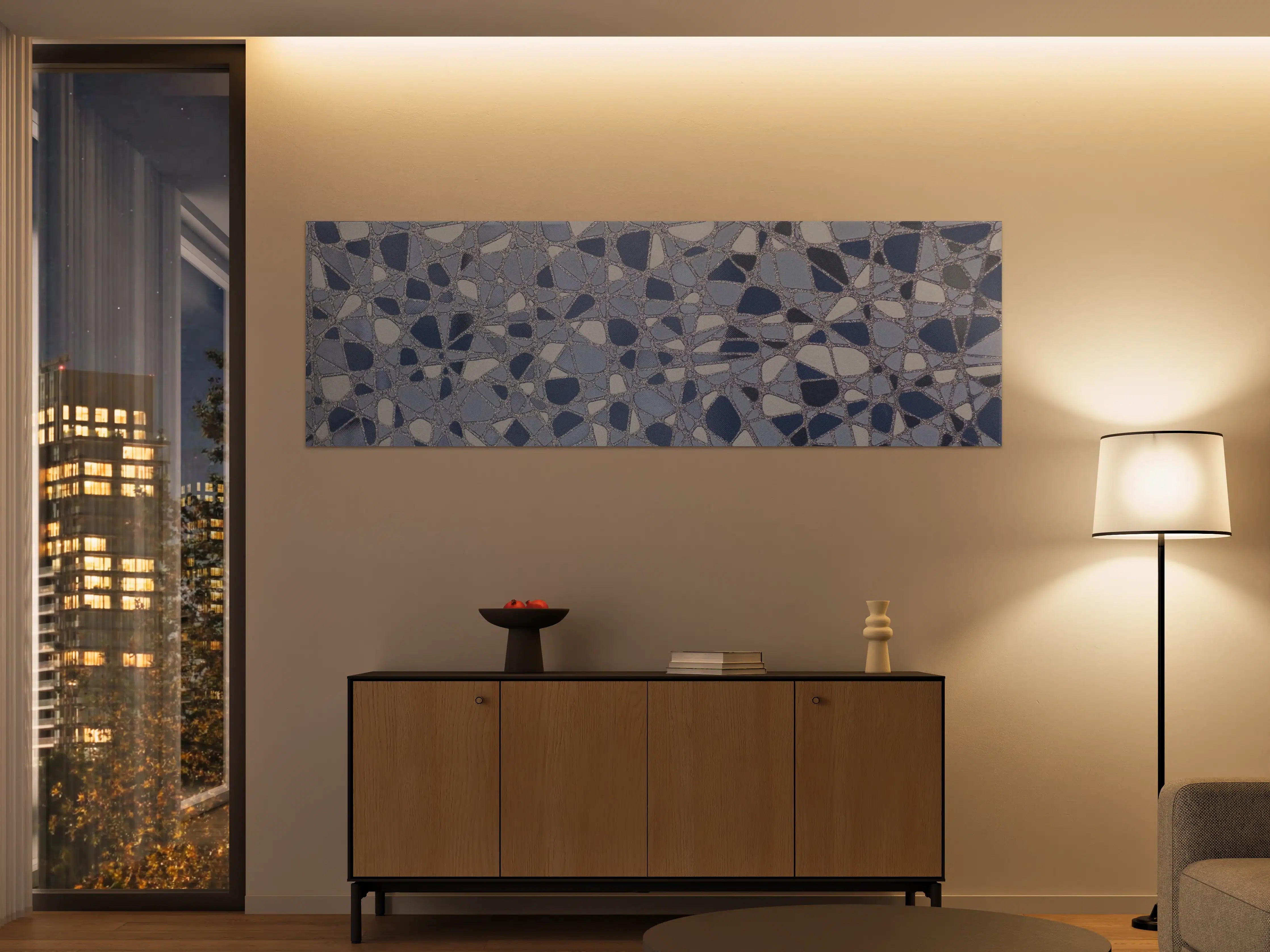 Große Wandbilder - Moderne blaue Mosaikstruktur