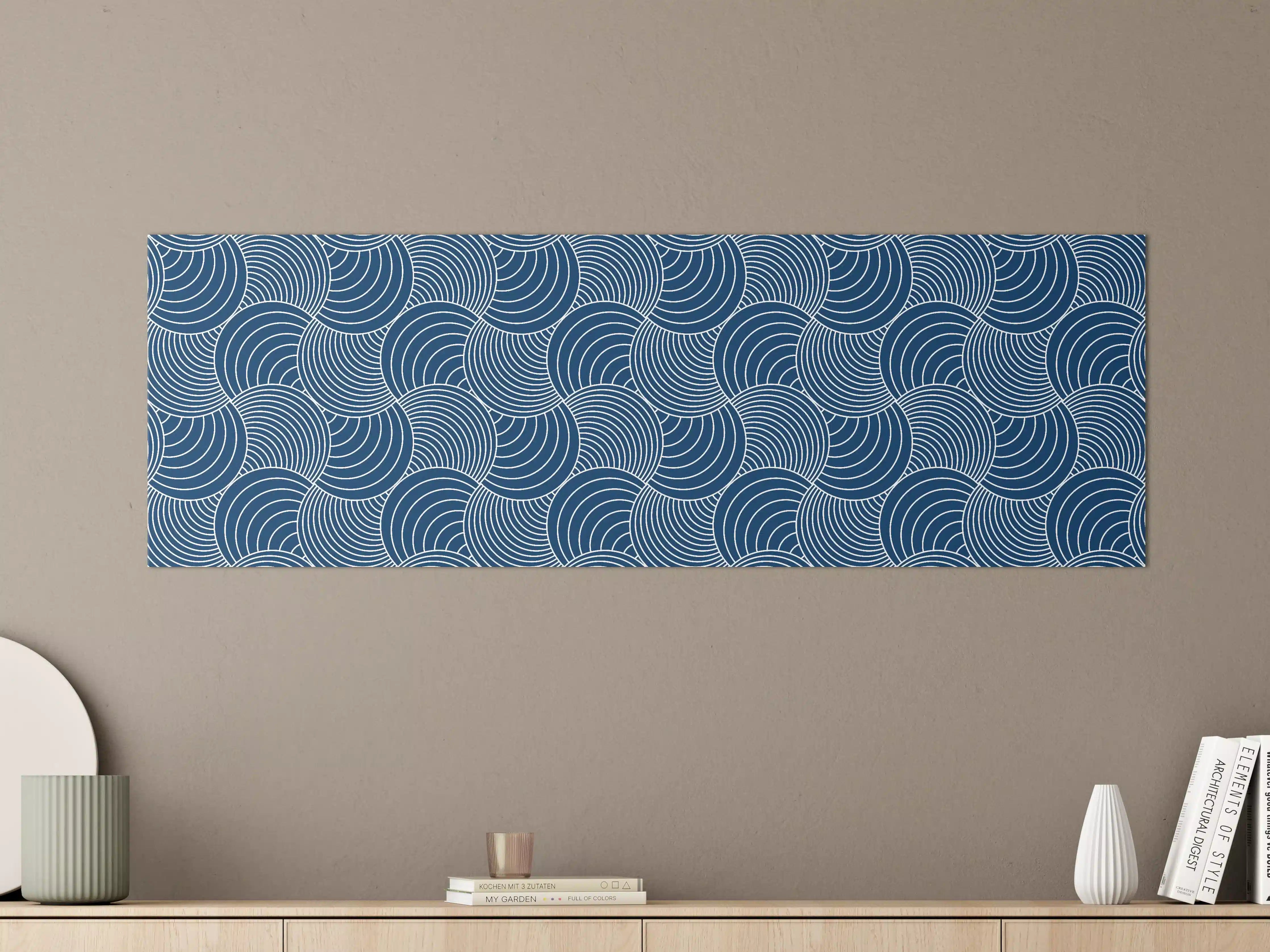 Große Wandbilder - Moderne blaue Wellendesign