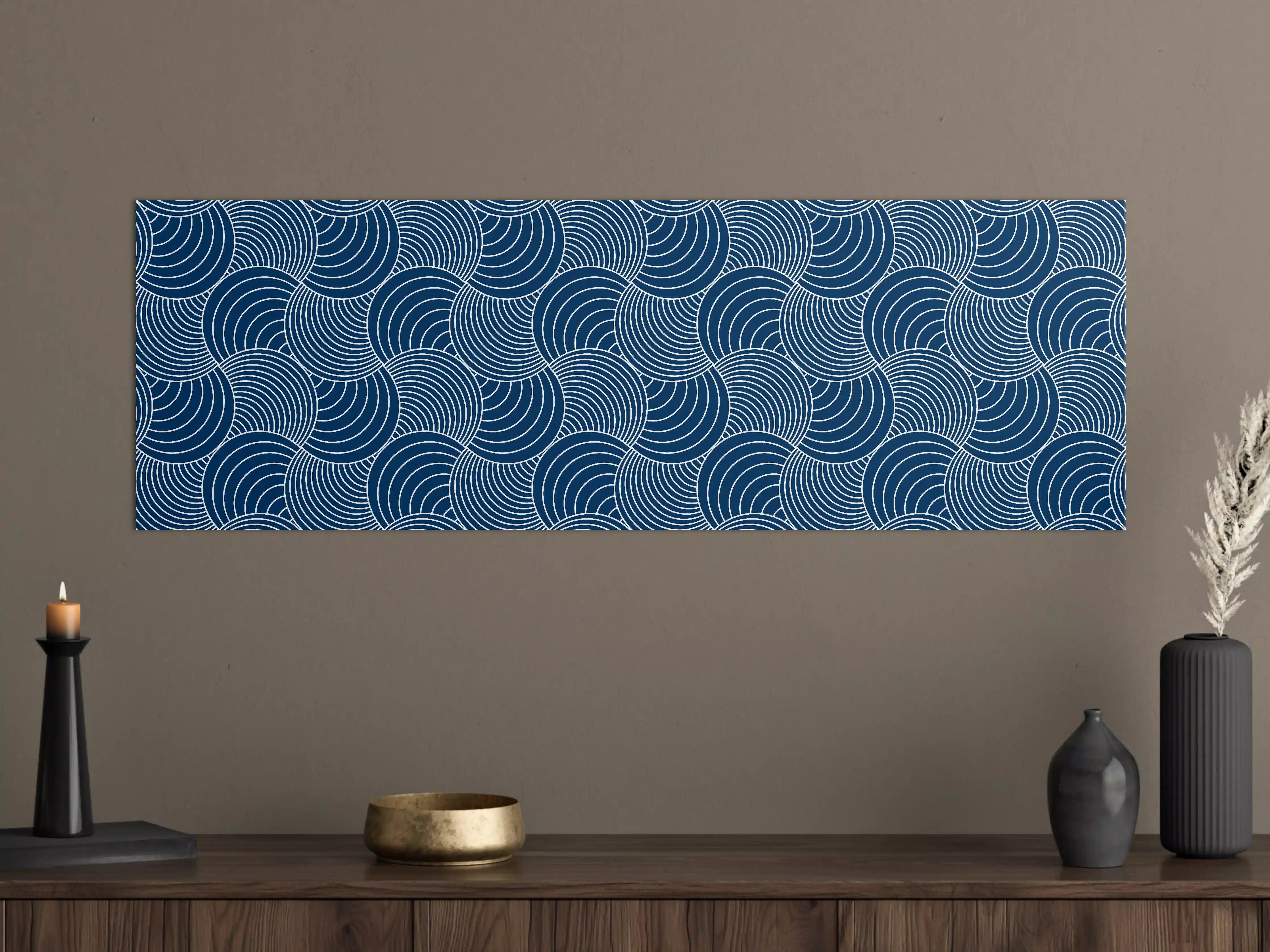 Große Wandbilder - Moderne blaue Wellendesign