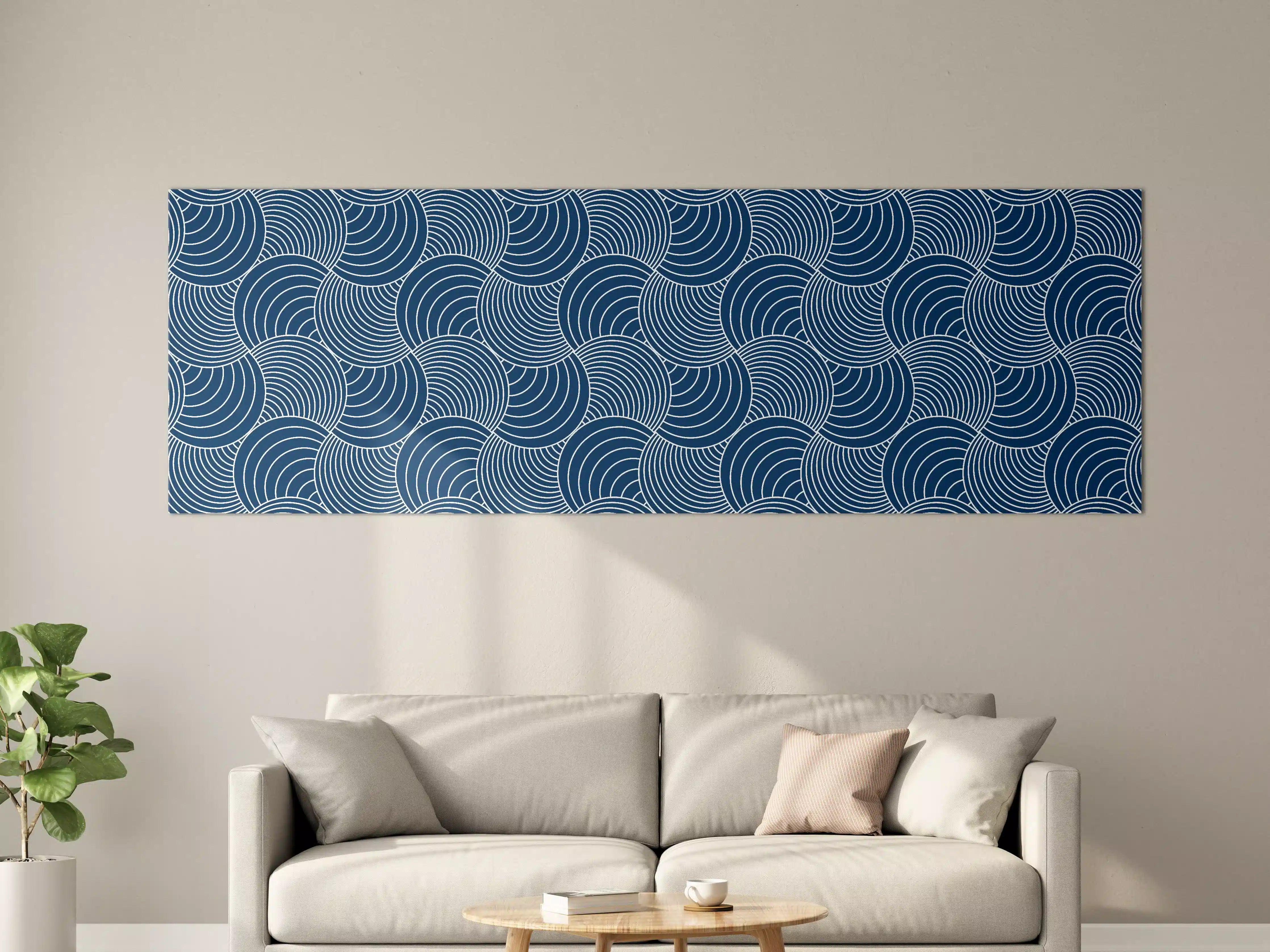 Große Wandbilder - Moderne blaue Wellendesign