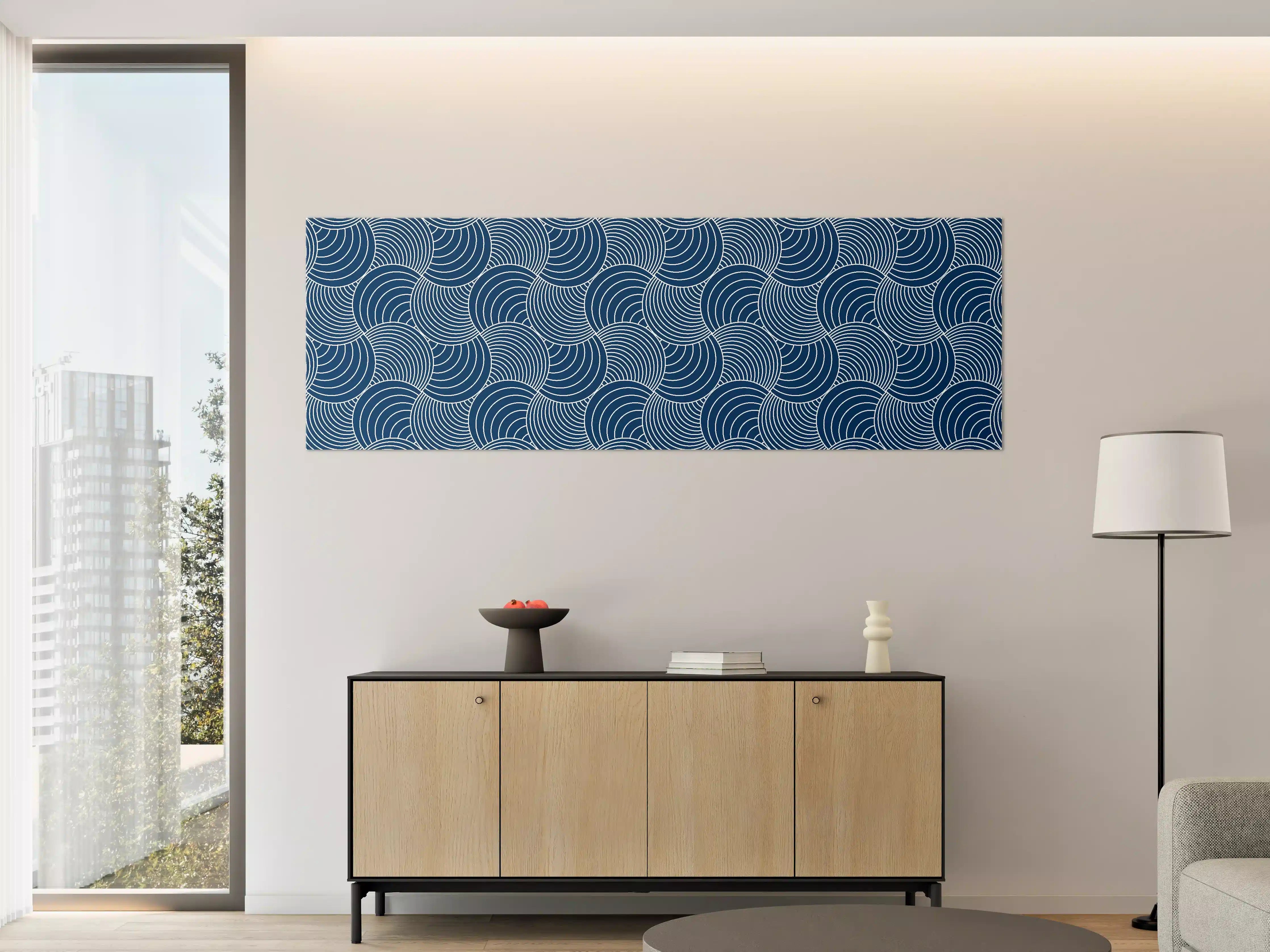 Große Wandbilder - Moderne blaue Wellendesign