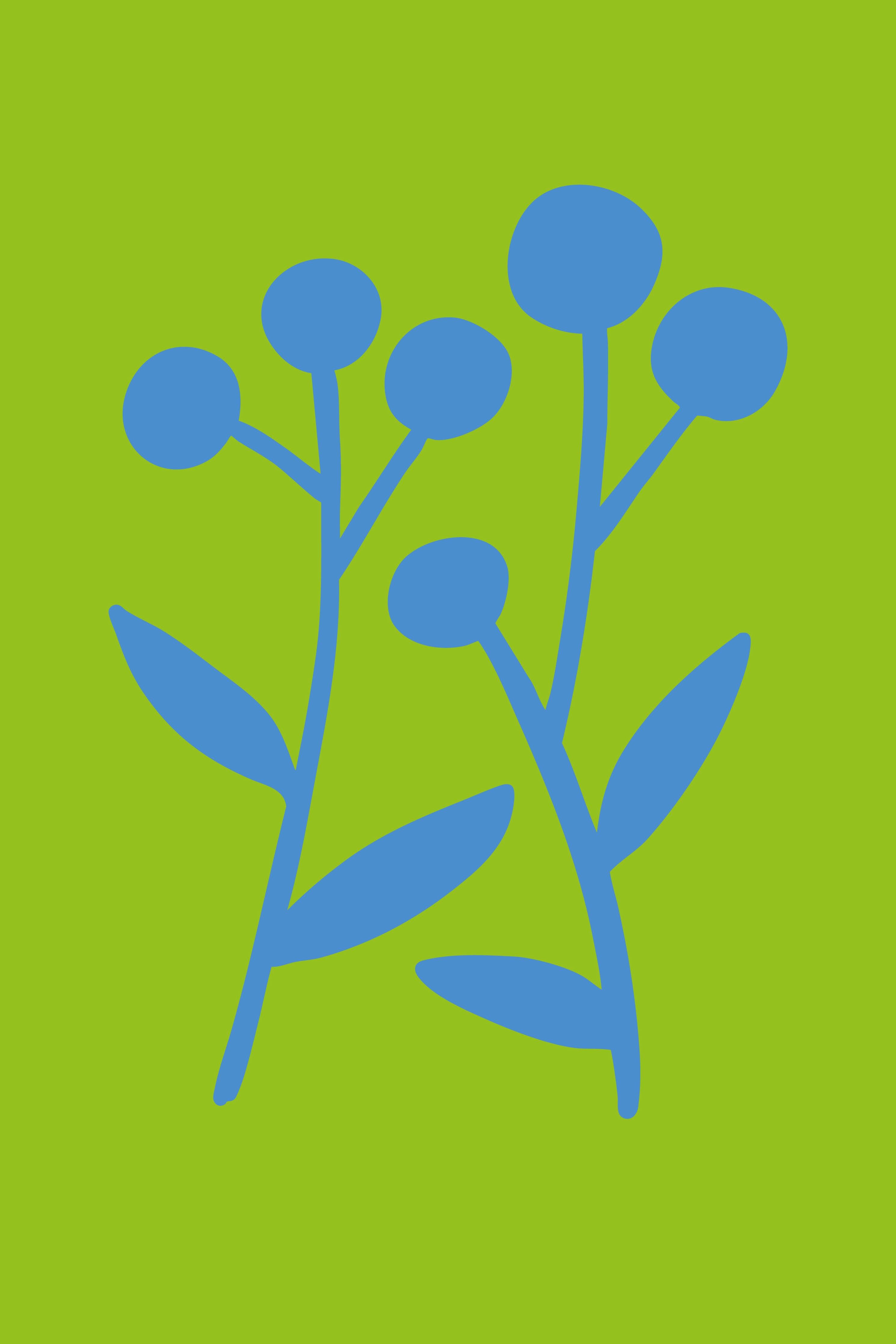 Große Wandbilder-Moderne blauer Pflanzen-Design