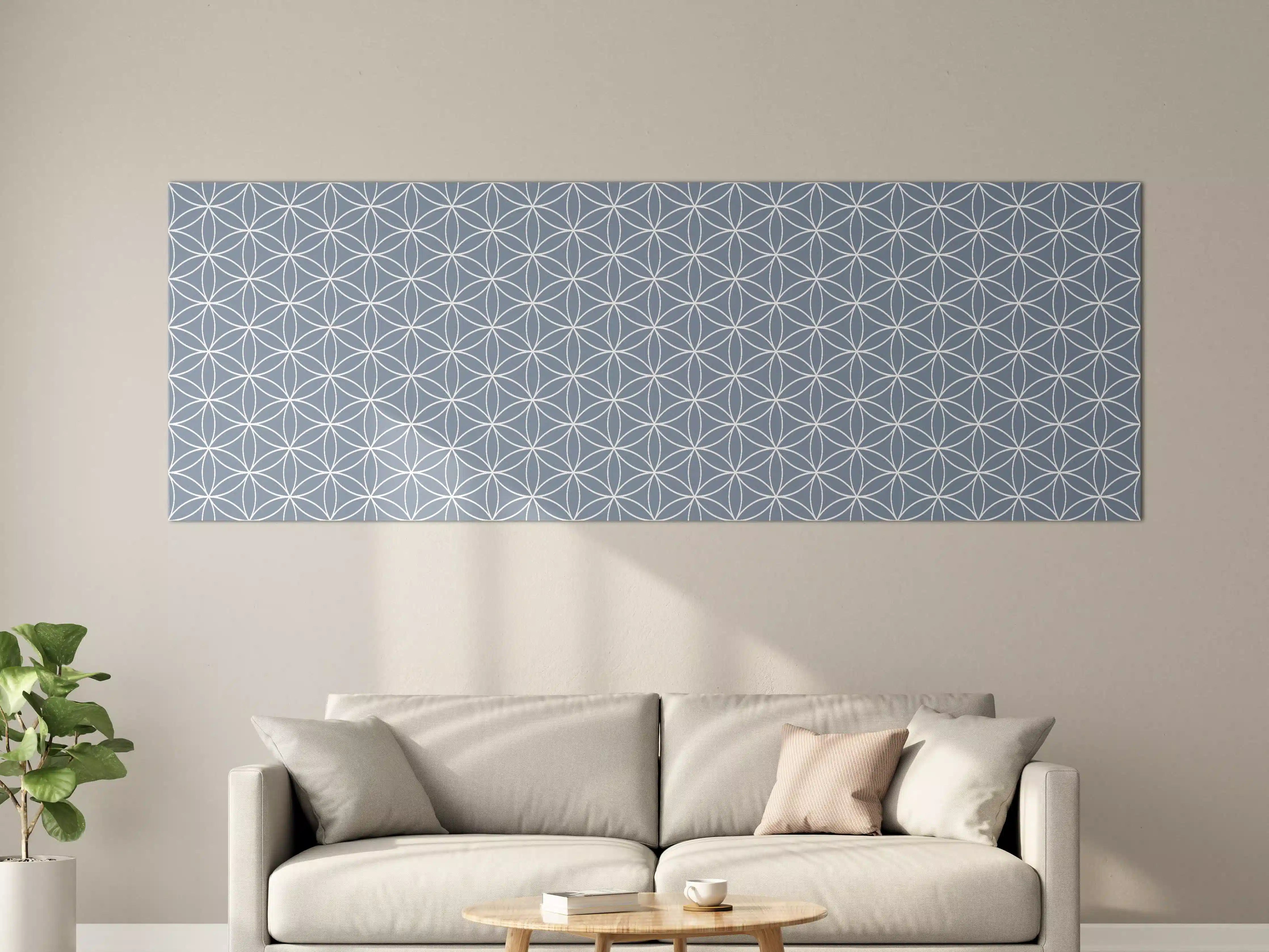 Große Wandbilder - Moderne blaugraue geometrische Wandgestaltung