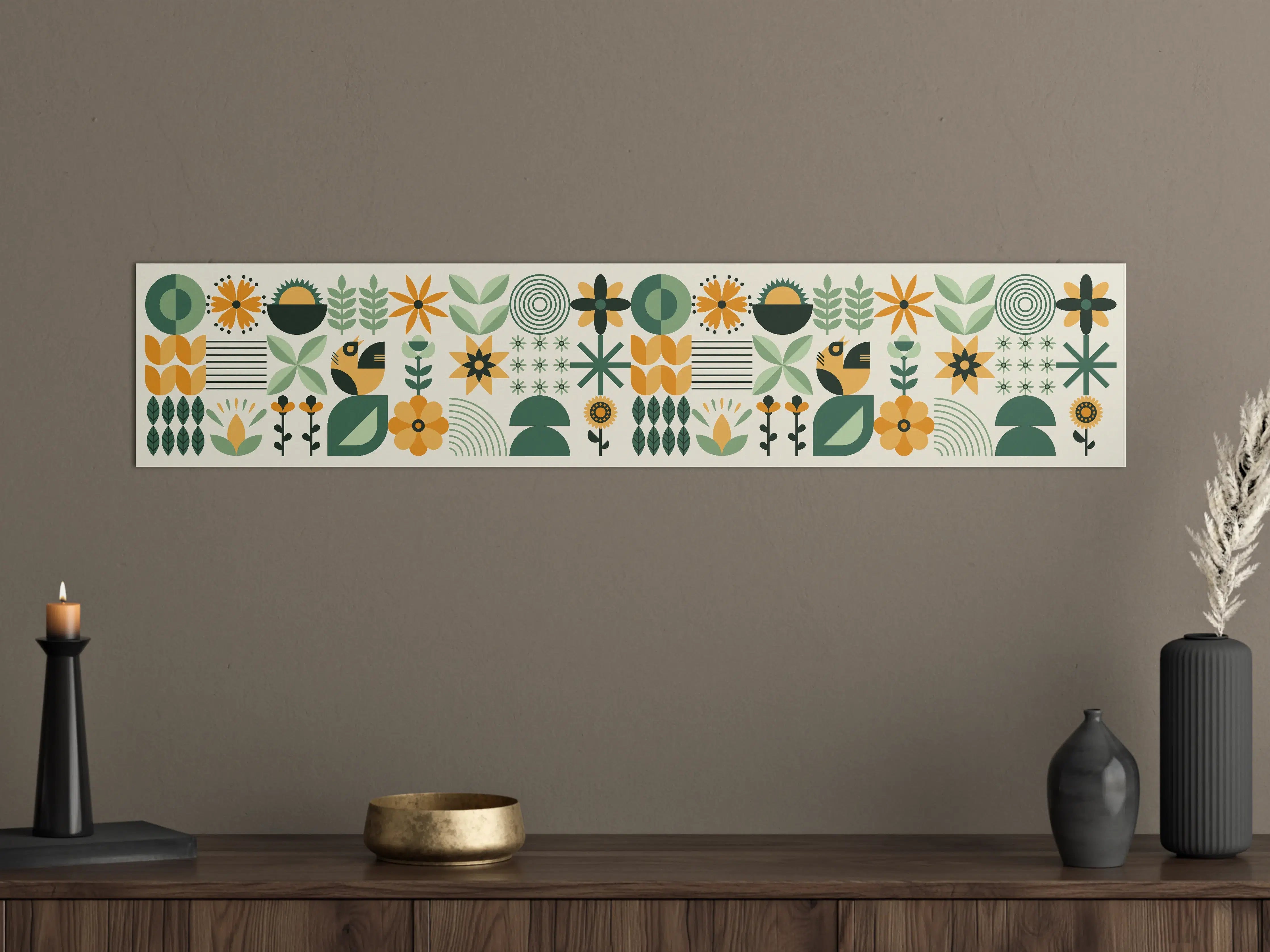 Große Wandbilder - Moderne florale Muster in erdigen Tönen
