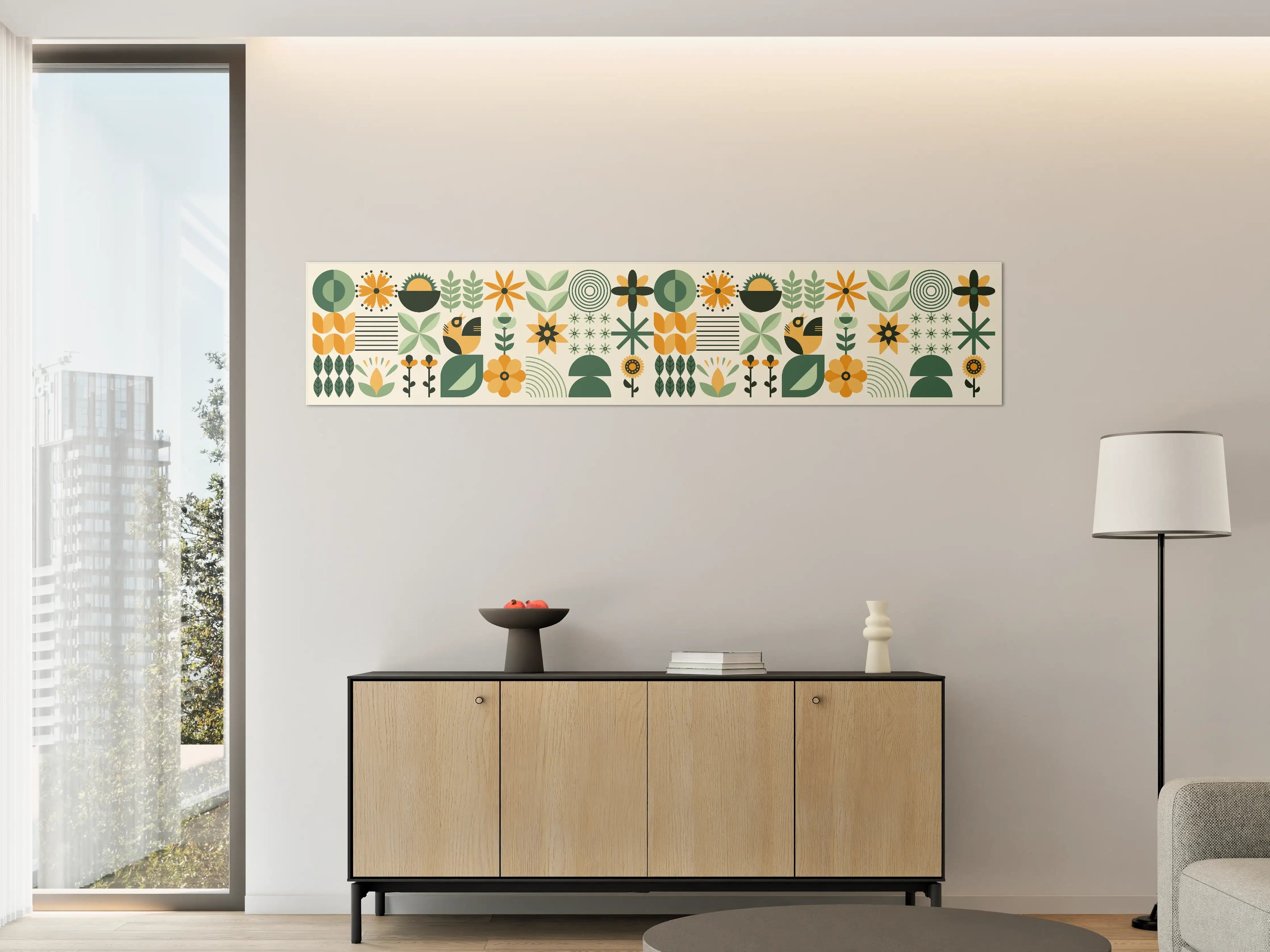 Große Wandbilder - Moderne florale Muster in erdigen Tönen