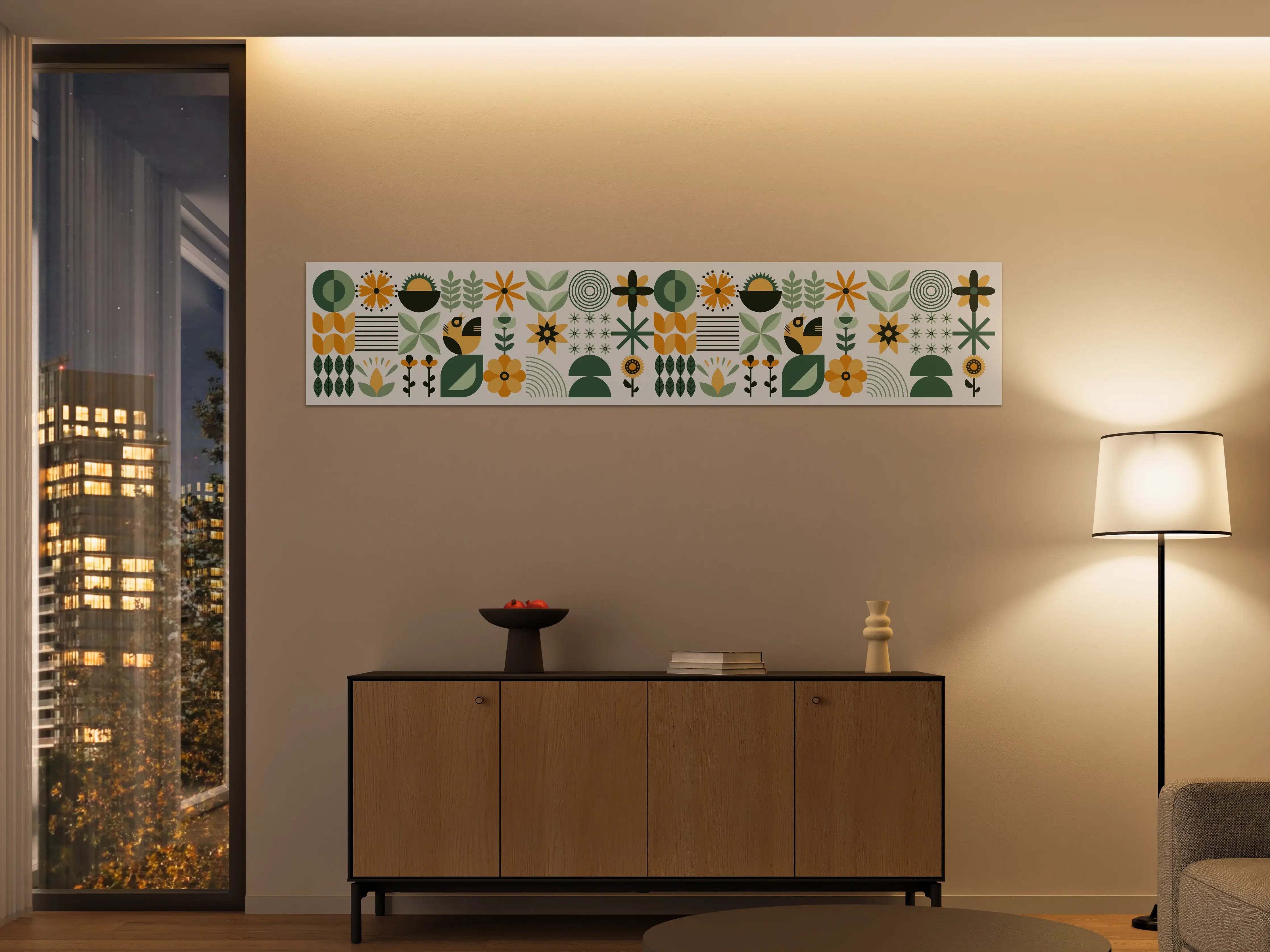 Große Wandbilder - Moderne florale Muster in erdigen Tönen