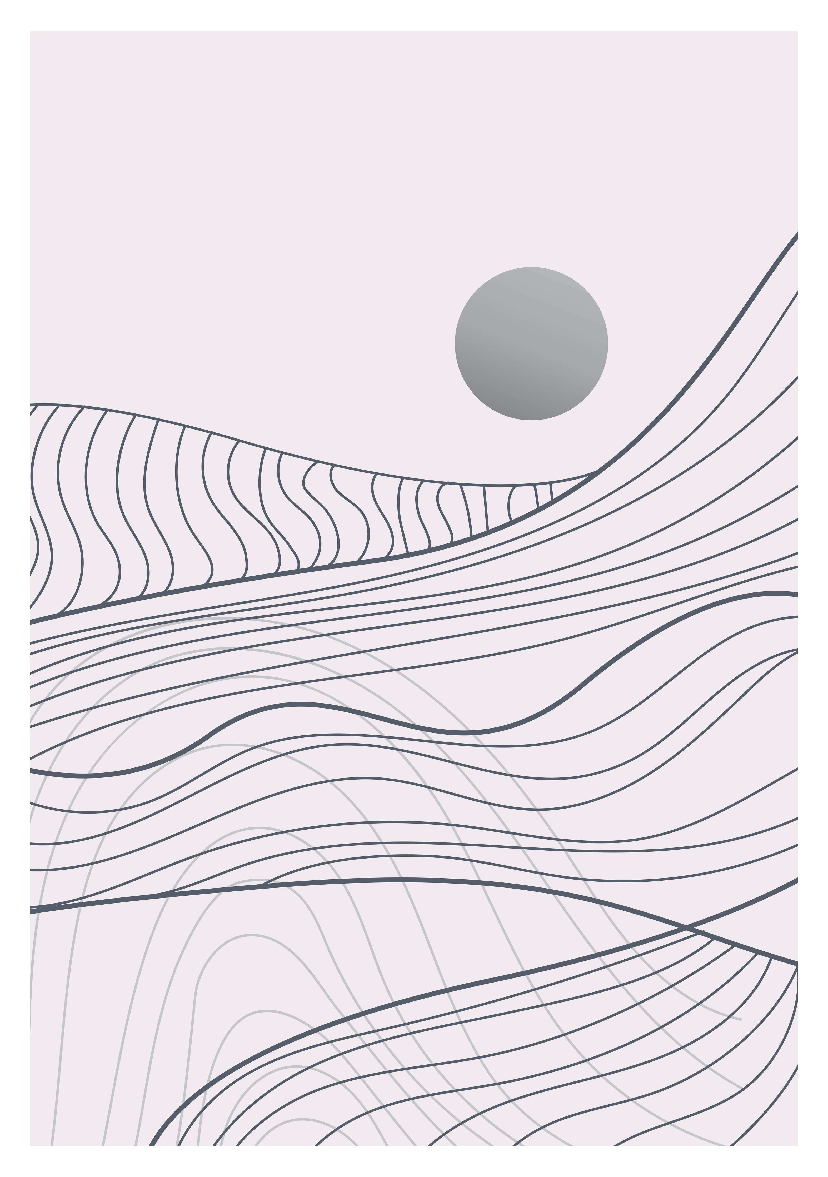 Große Wandbilder-Moderne geomentrische Landschaft in Grau und Weiß