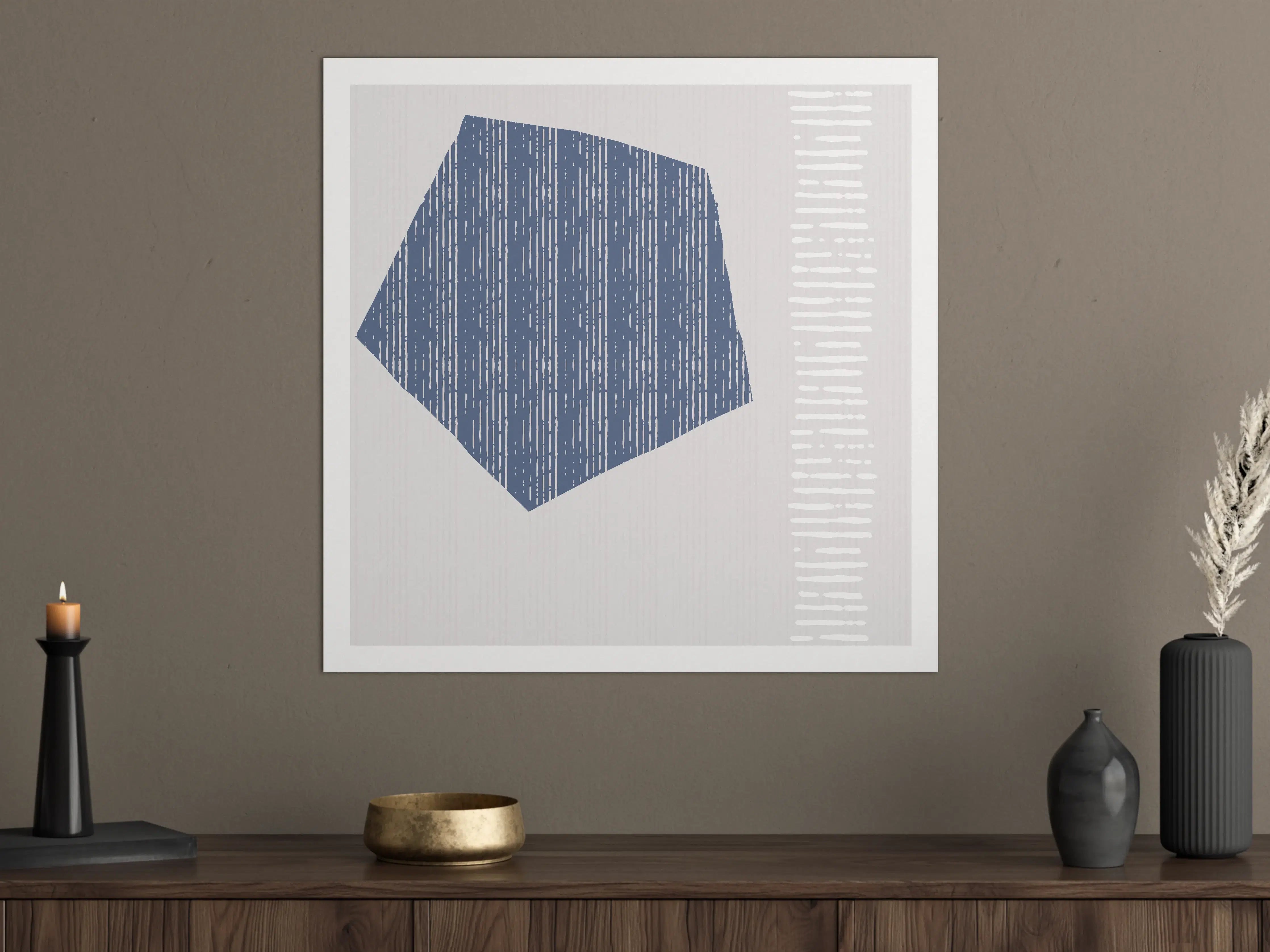 Große Wandbilder - Moderne geometrische Kunst in Blau und Grau
