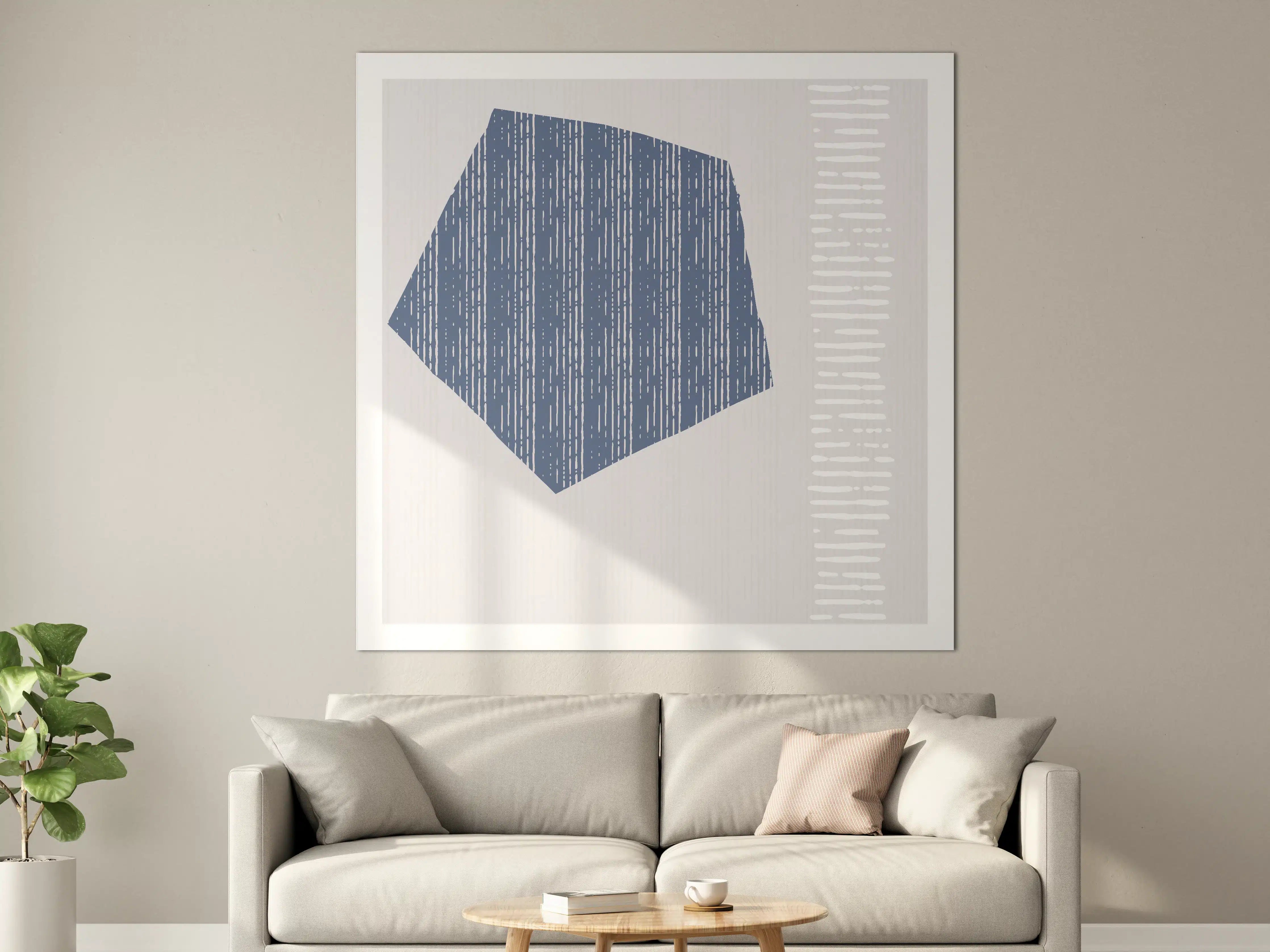 Große Wandbilder - Moderne geometrische Kunst in Blau und Grau