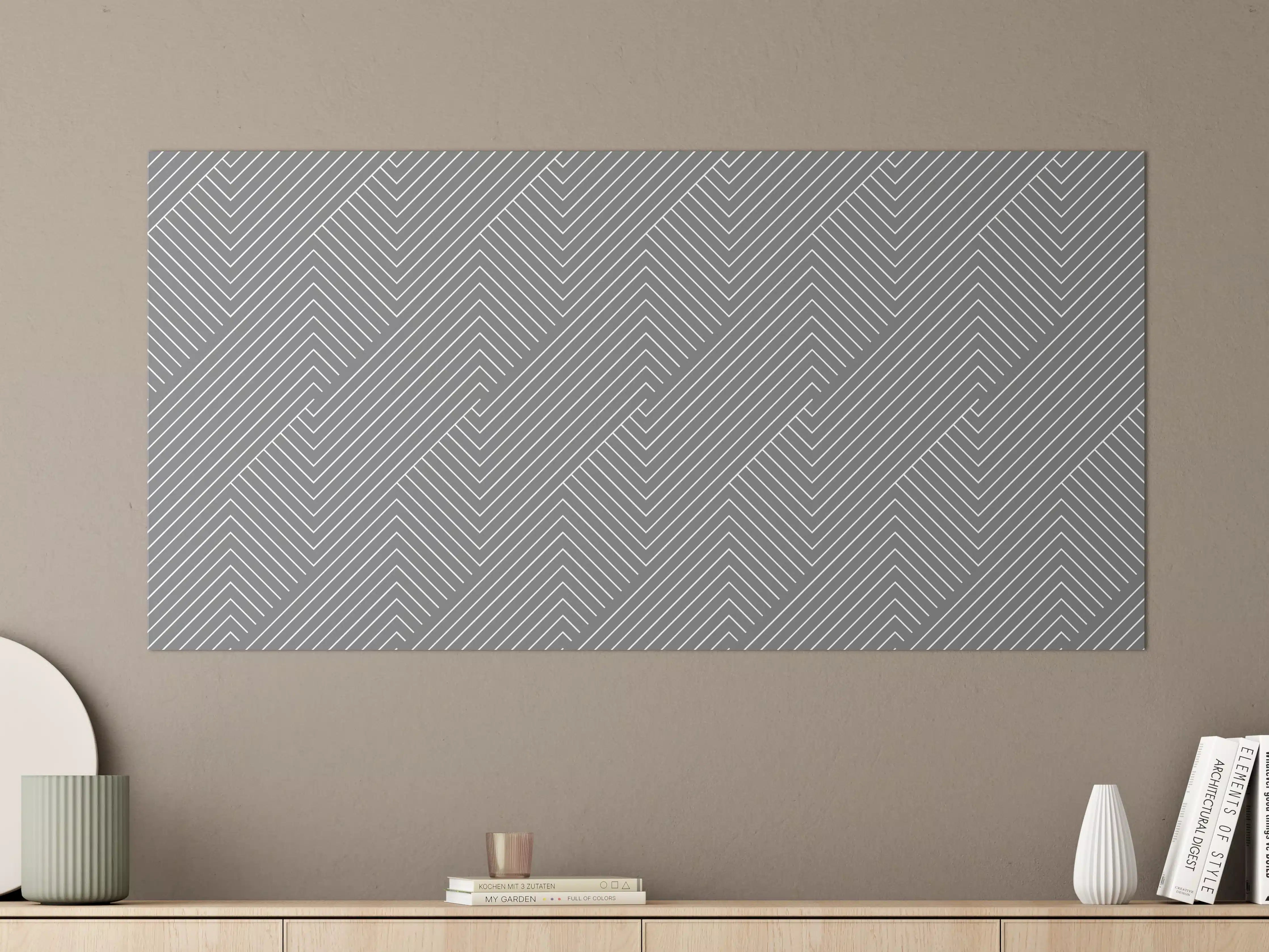 Große Wandbilder - Moderne geometrische Linien in Grau