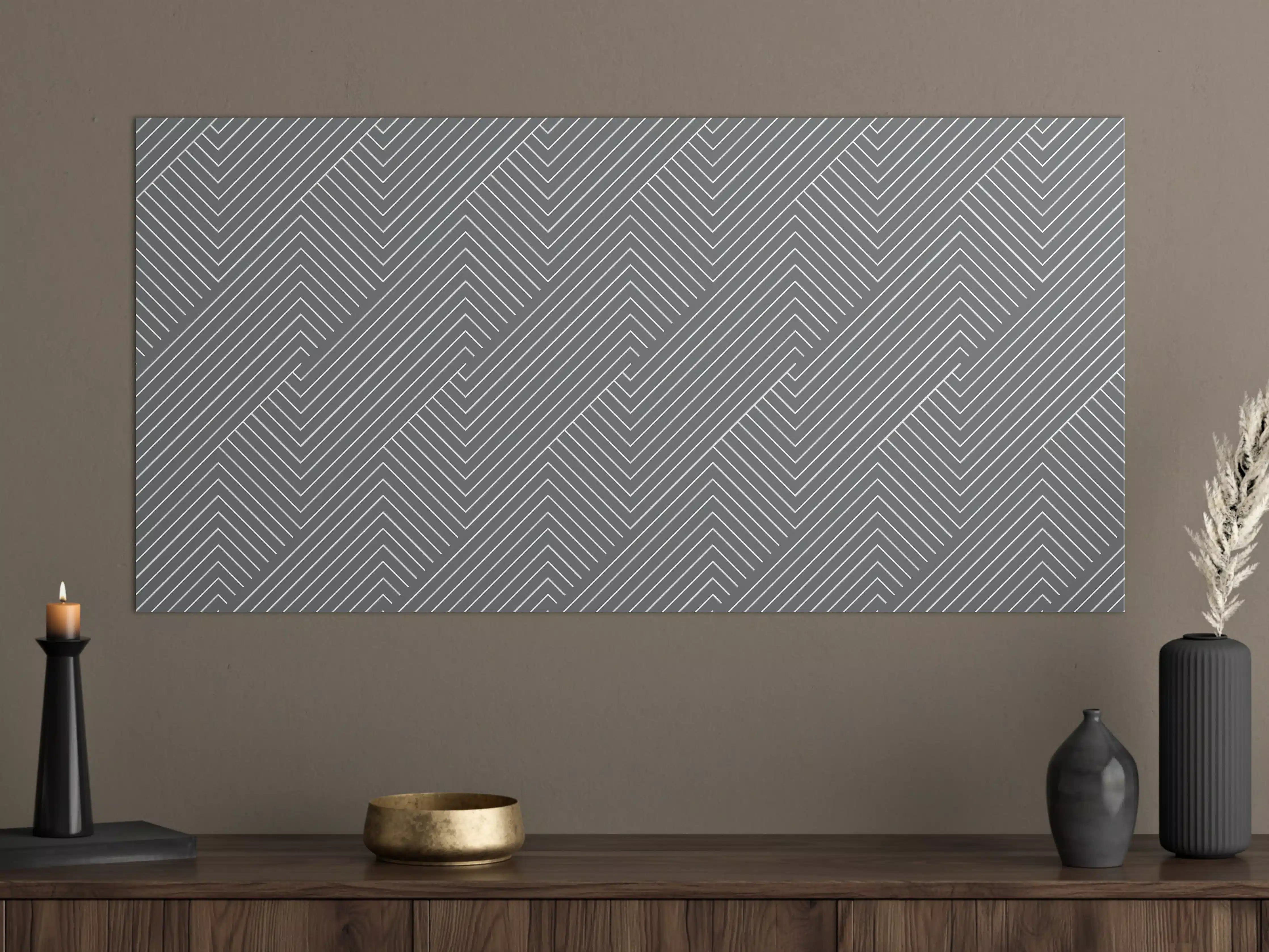 Große Wandbilder - Moderne geometrische Linien in Grau