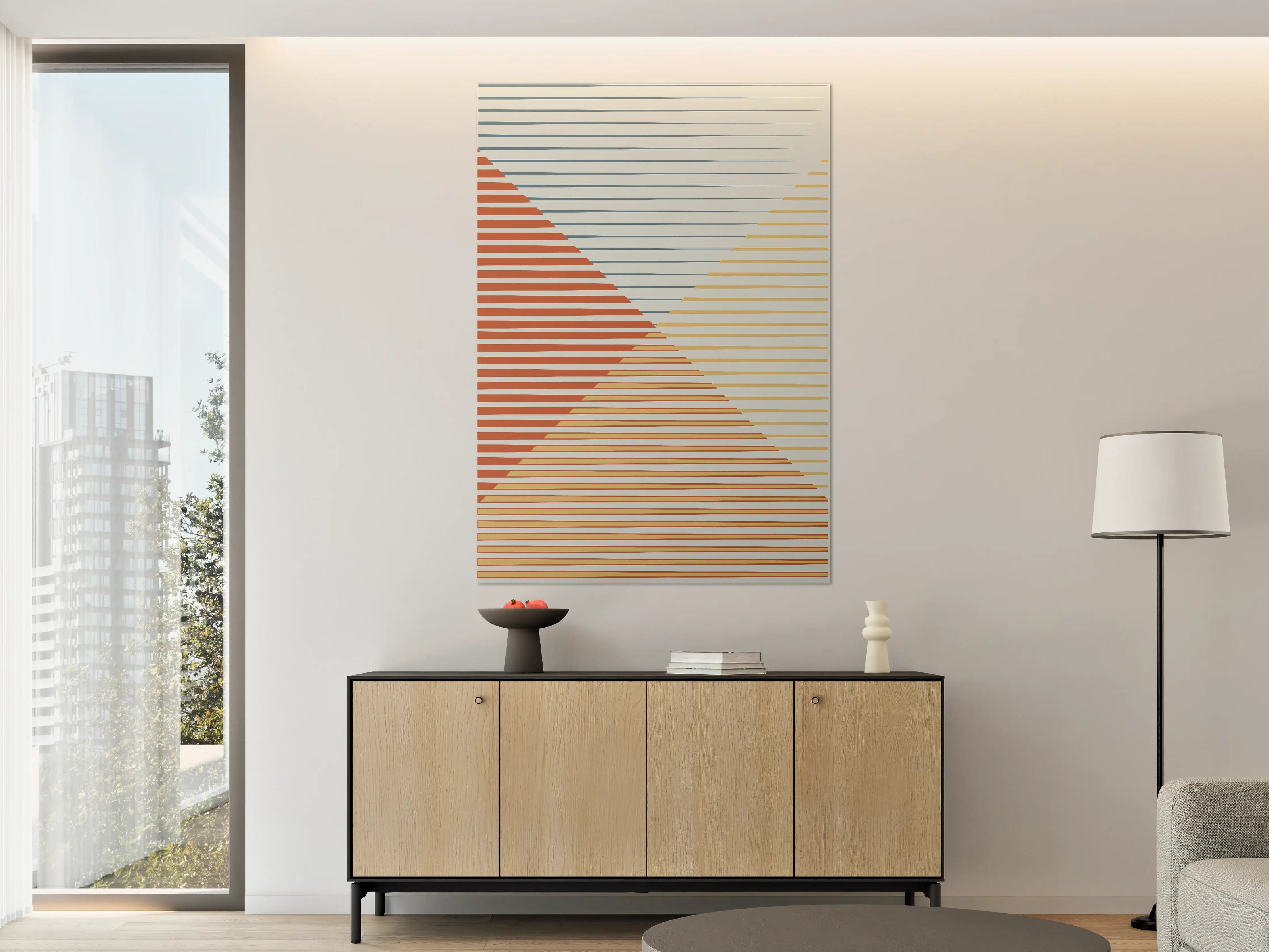 Große Wandbilder - Moderne geometrische Linienfarbe Beige