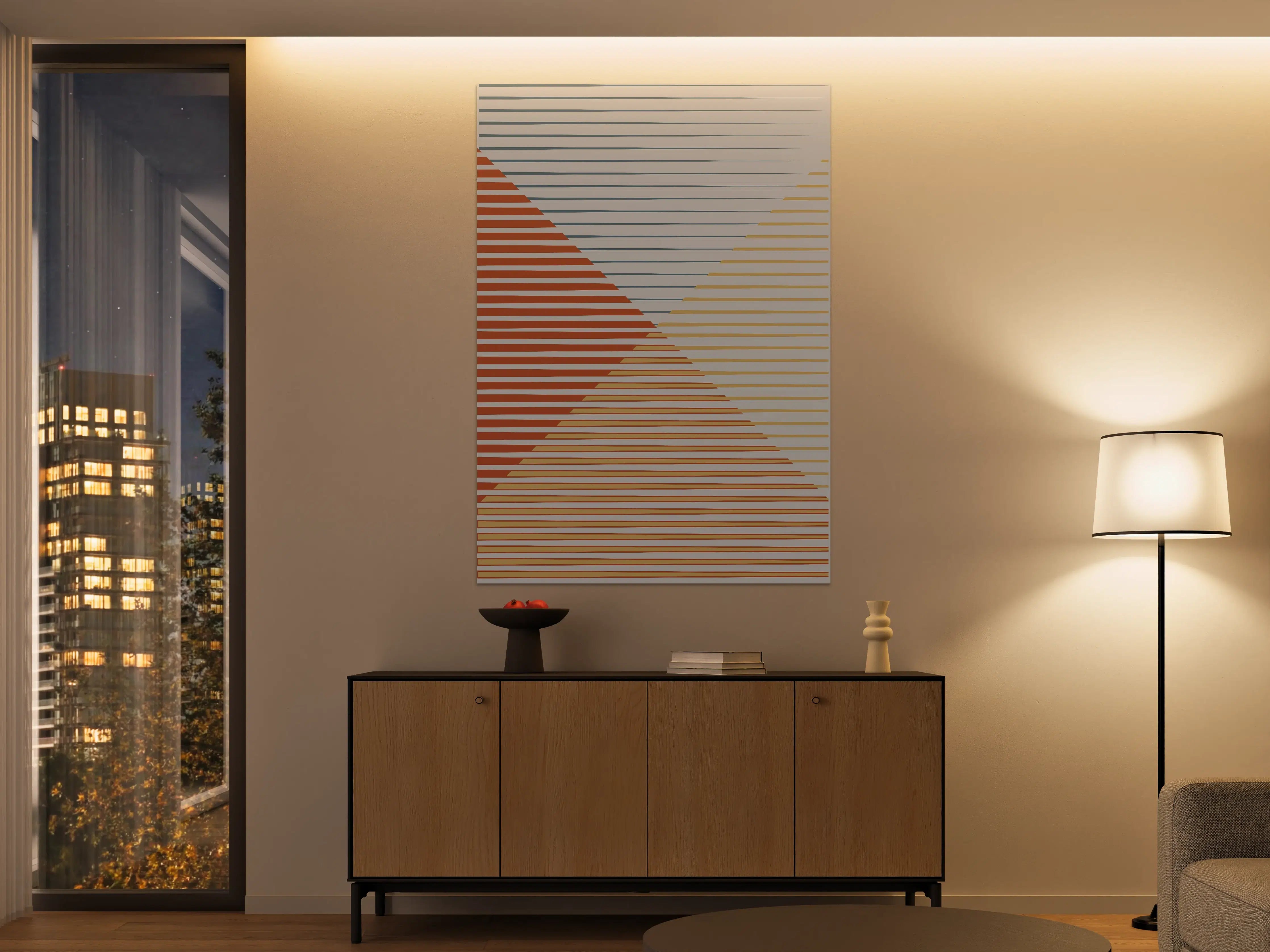 Große Wandbilder - Moderne geometrische Linienfarbe Beige