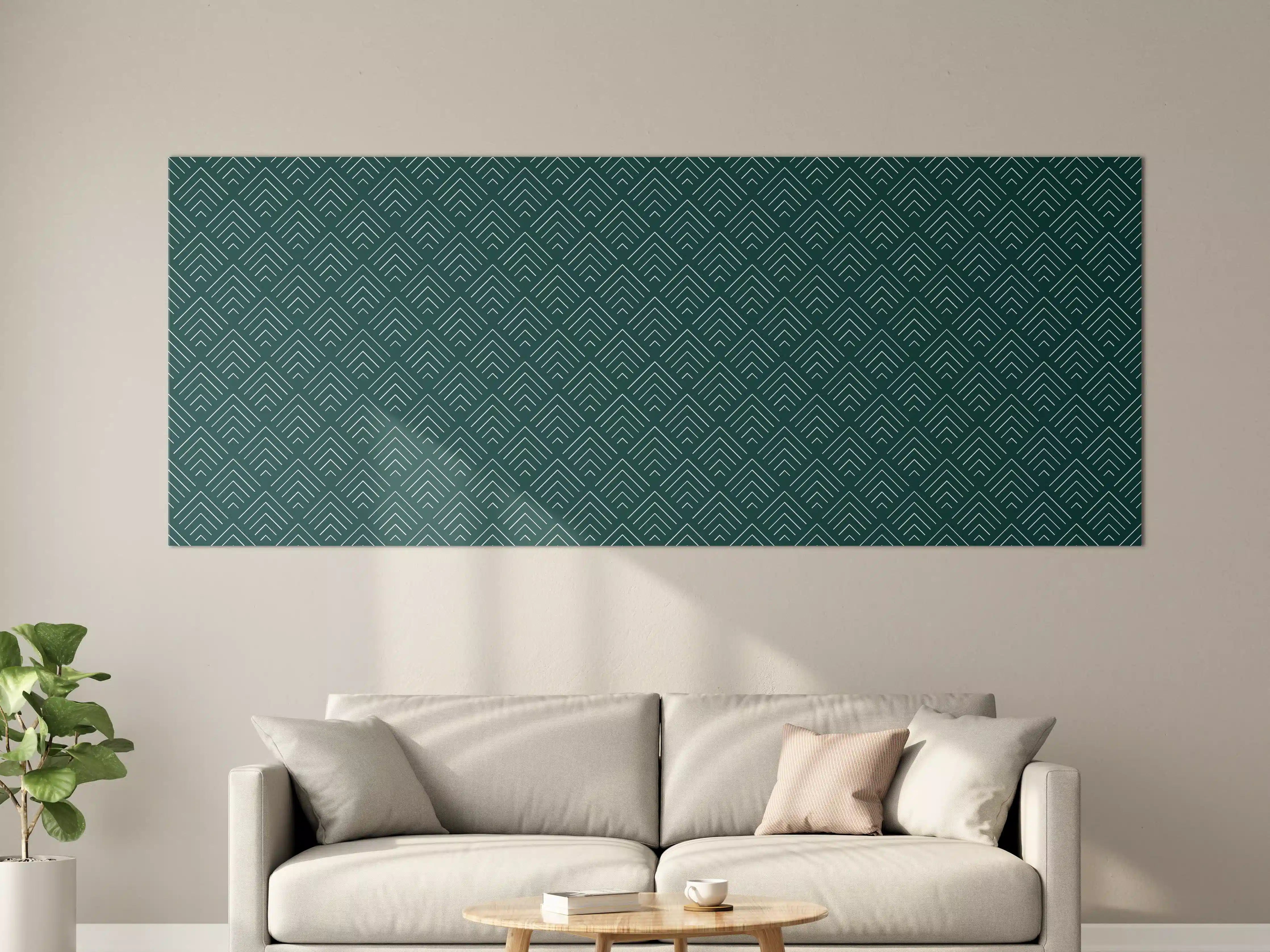 Große Wandbilder - Moderne geometrische Muster in Blau und Beige