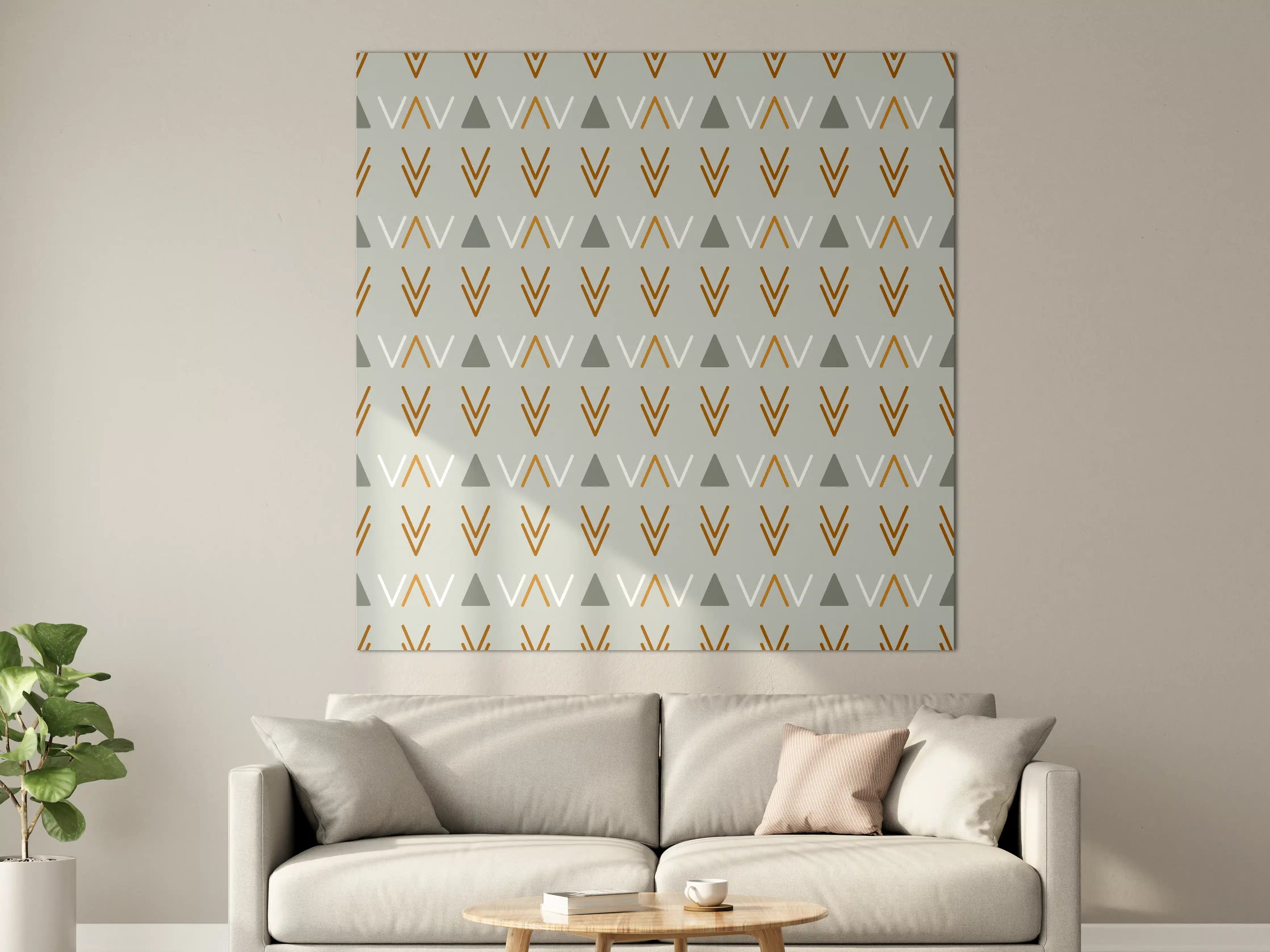 Große Wandbilder - Moderne geometrische Muster in Grau und Braun