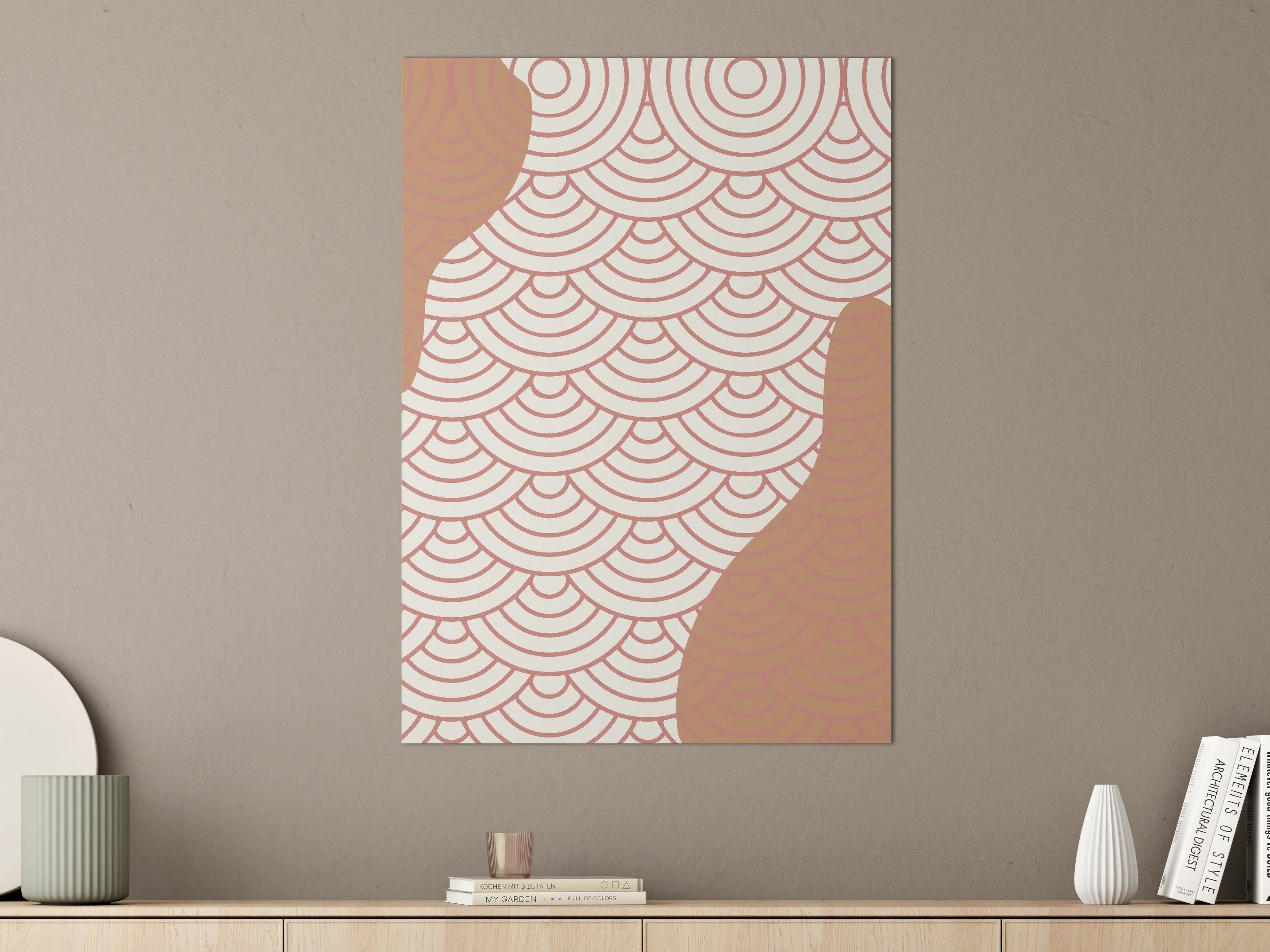 Große Wandbilder - Moderne geometrische Muster in Pink und Gold
