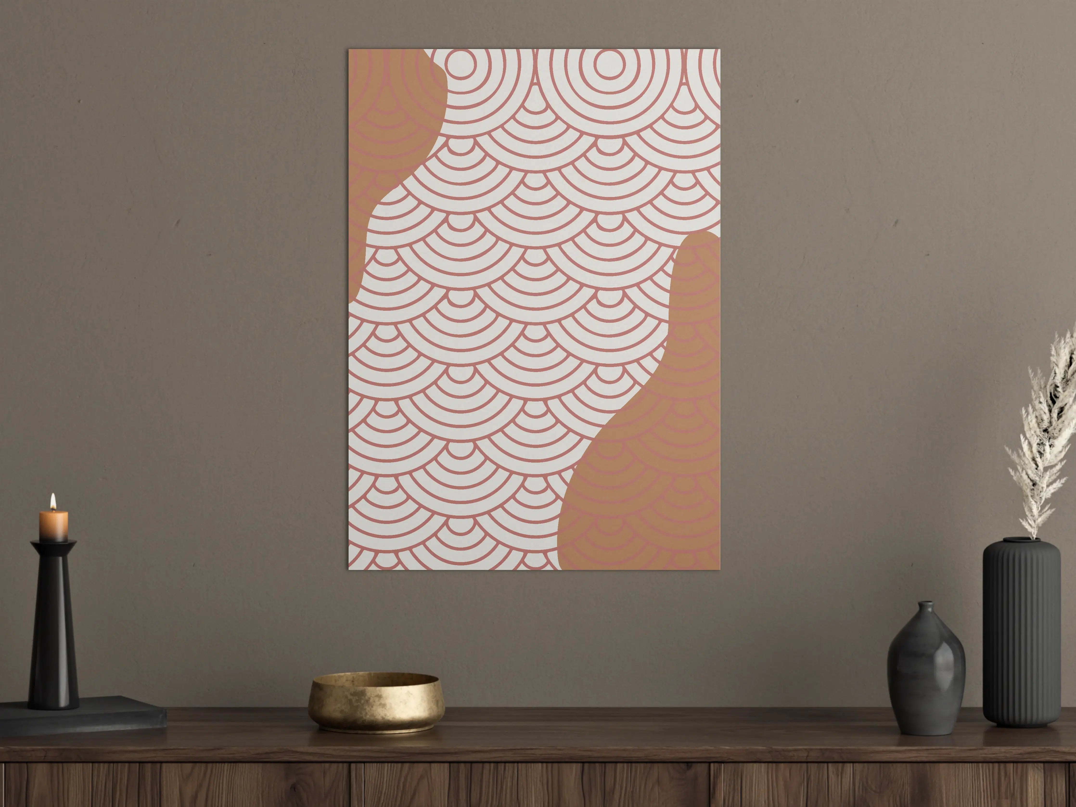 Große Wandbilder - Moderne geometrische Muster in Pink und Gold