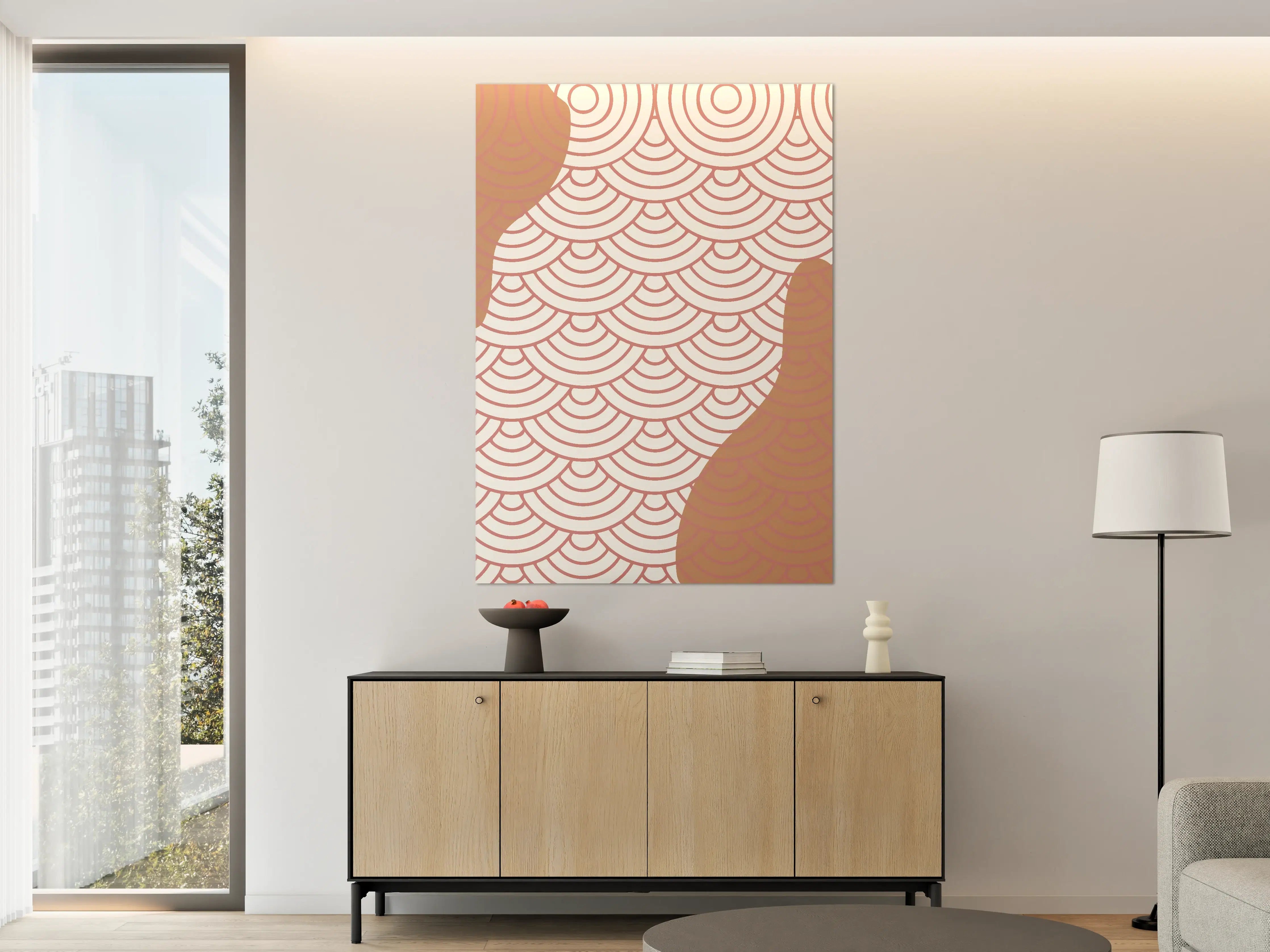 Große Wandbilder - Moderne geometrische Muster in Pink und Gold