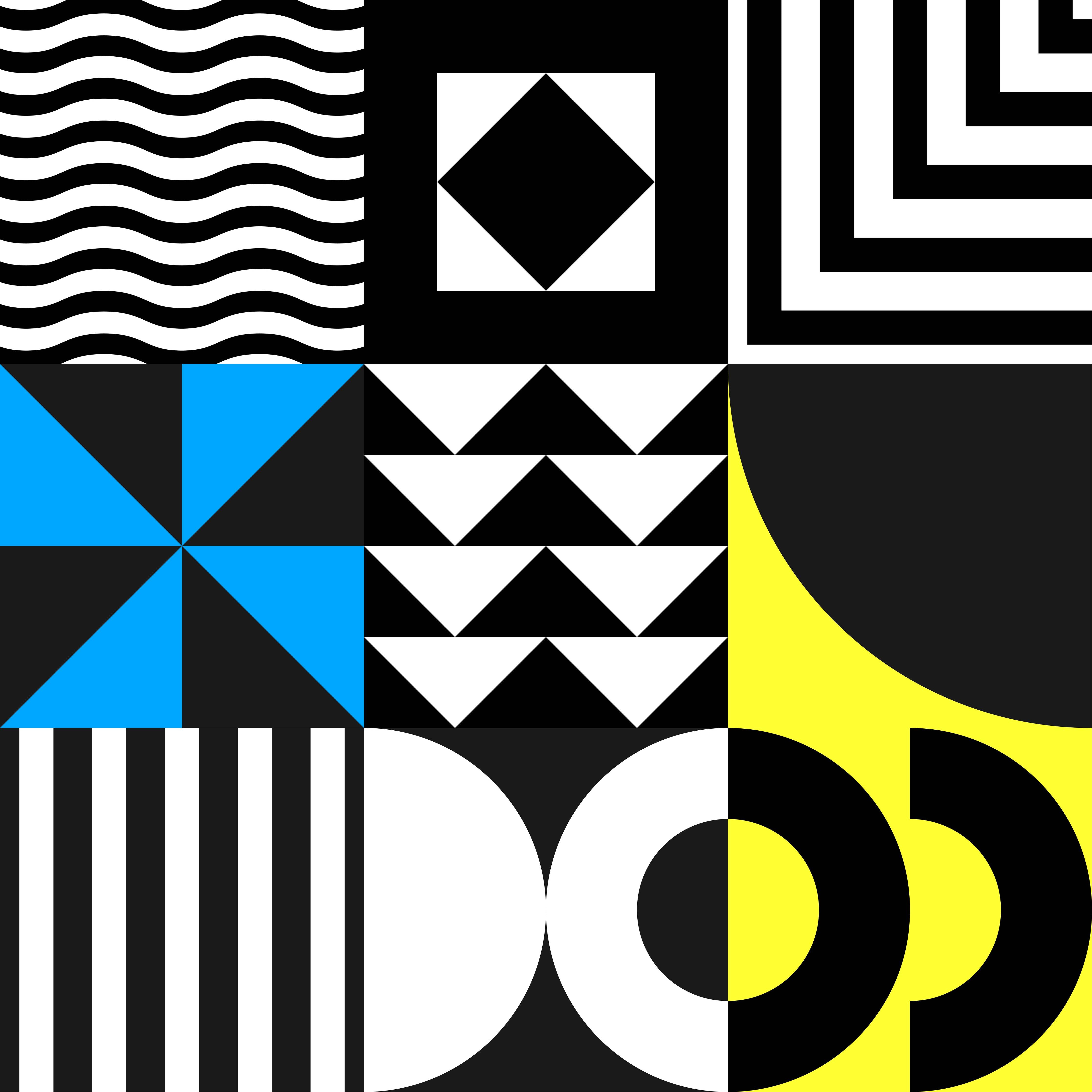 Große Wandbilder-Moderne geometrische Schwarz-Gelb-Design