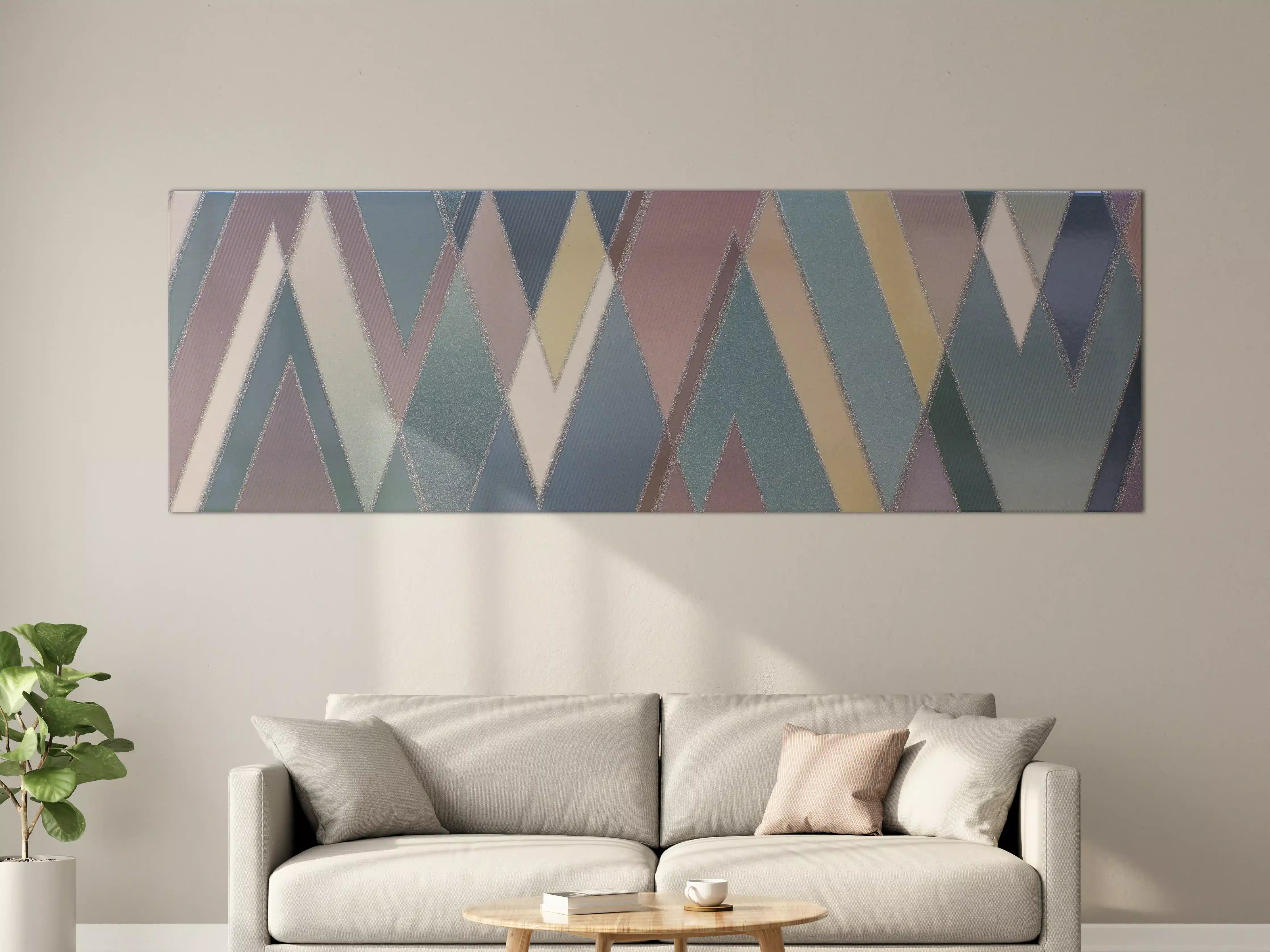 Große Wandbilder - Moderne geometrische Wanddekoration in Pastellfarben