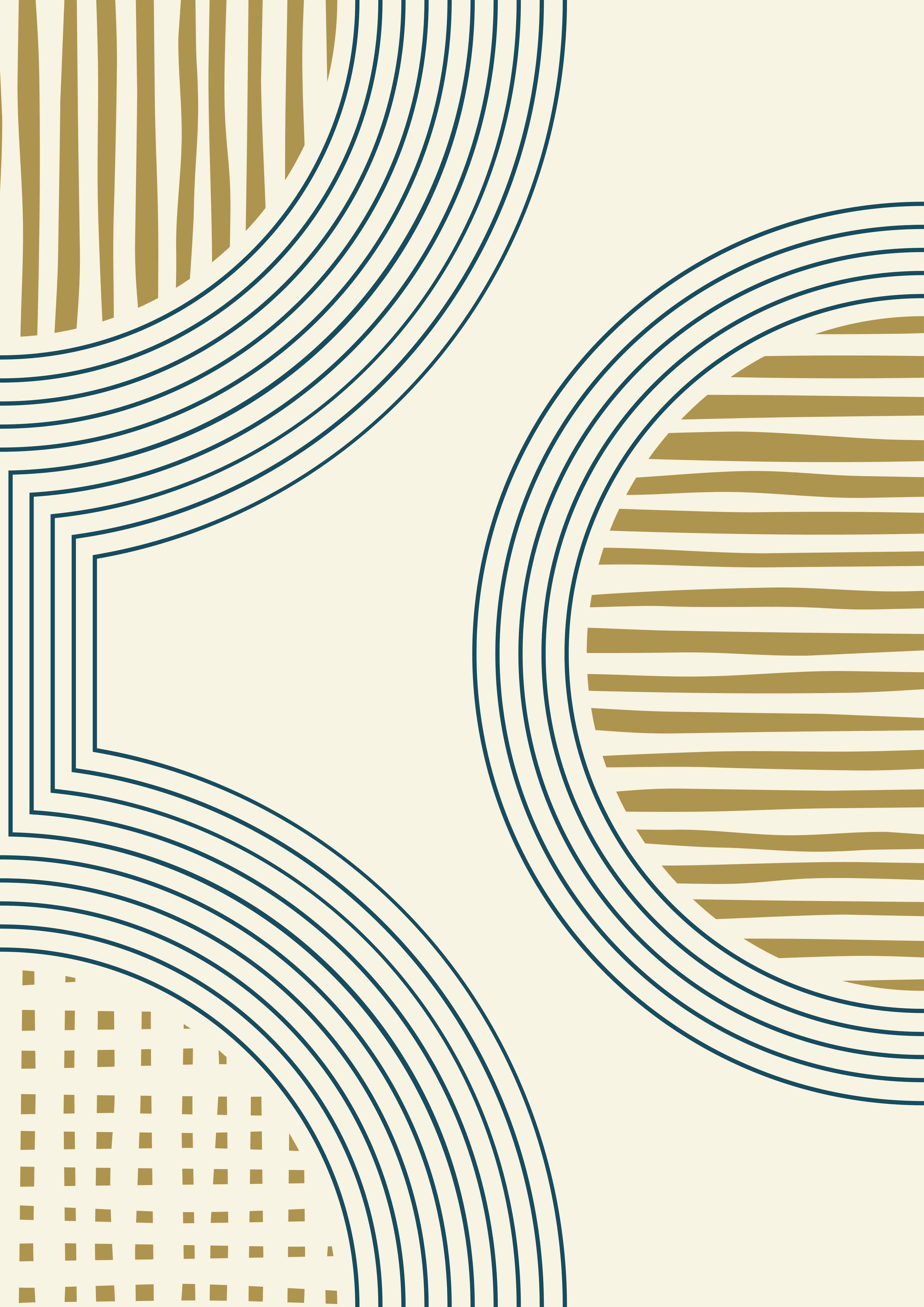 Große Wandbilder-Moderne geometrische Wandgestaltung in Beige und Blau