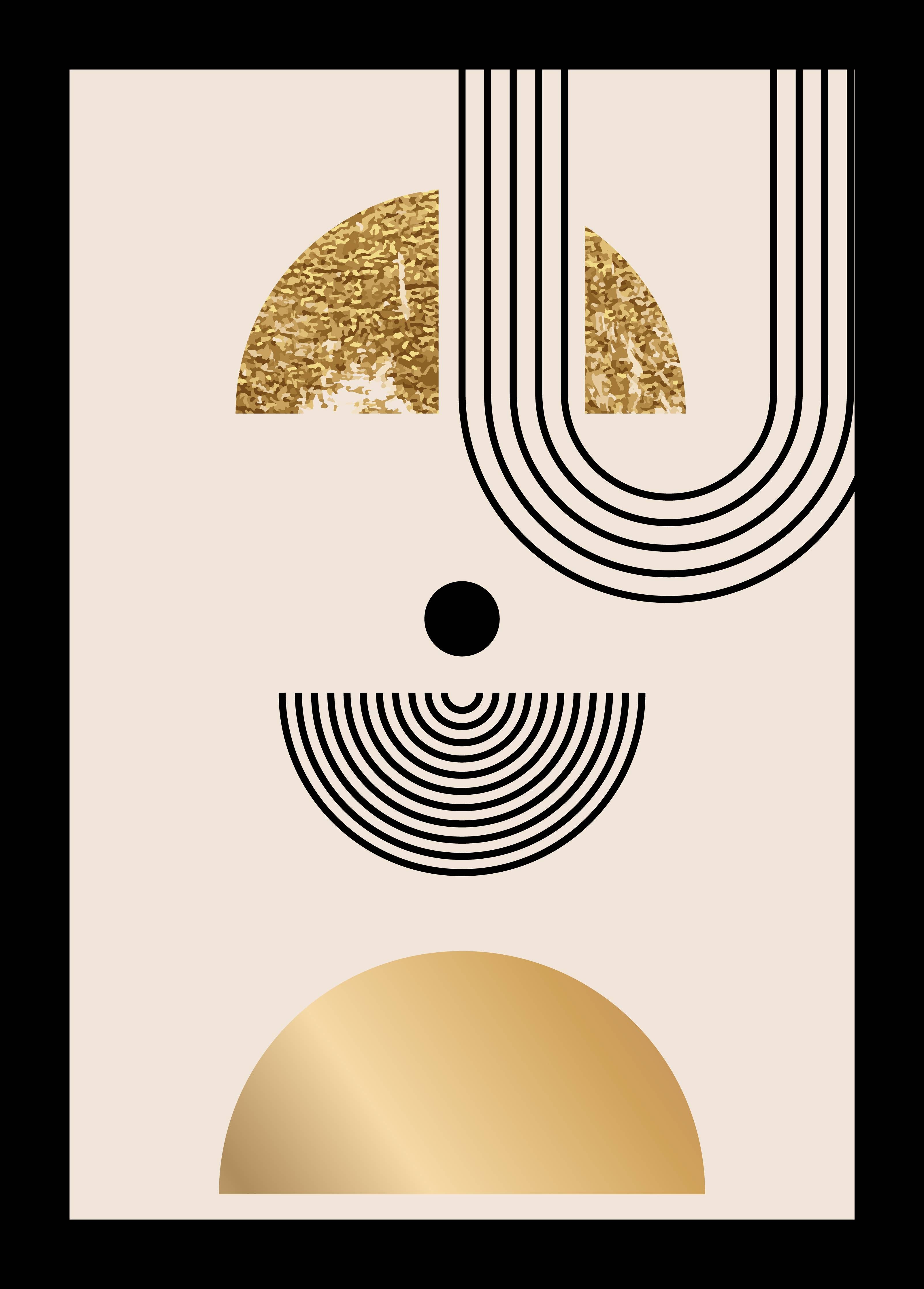 Große Wandbilder-Moderne geometrische Wandkunst in Gold und Schwarz