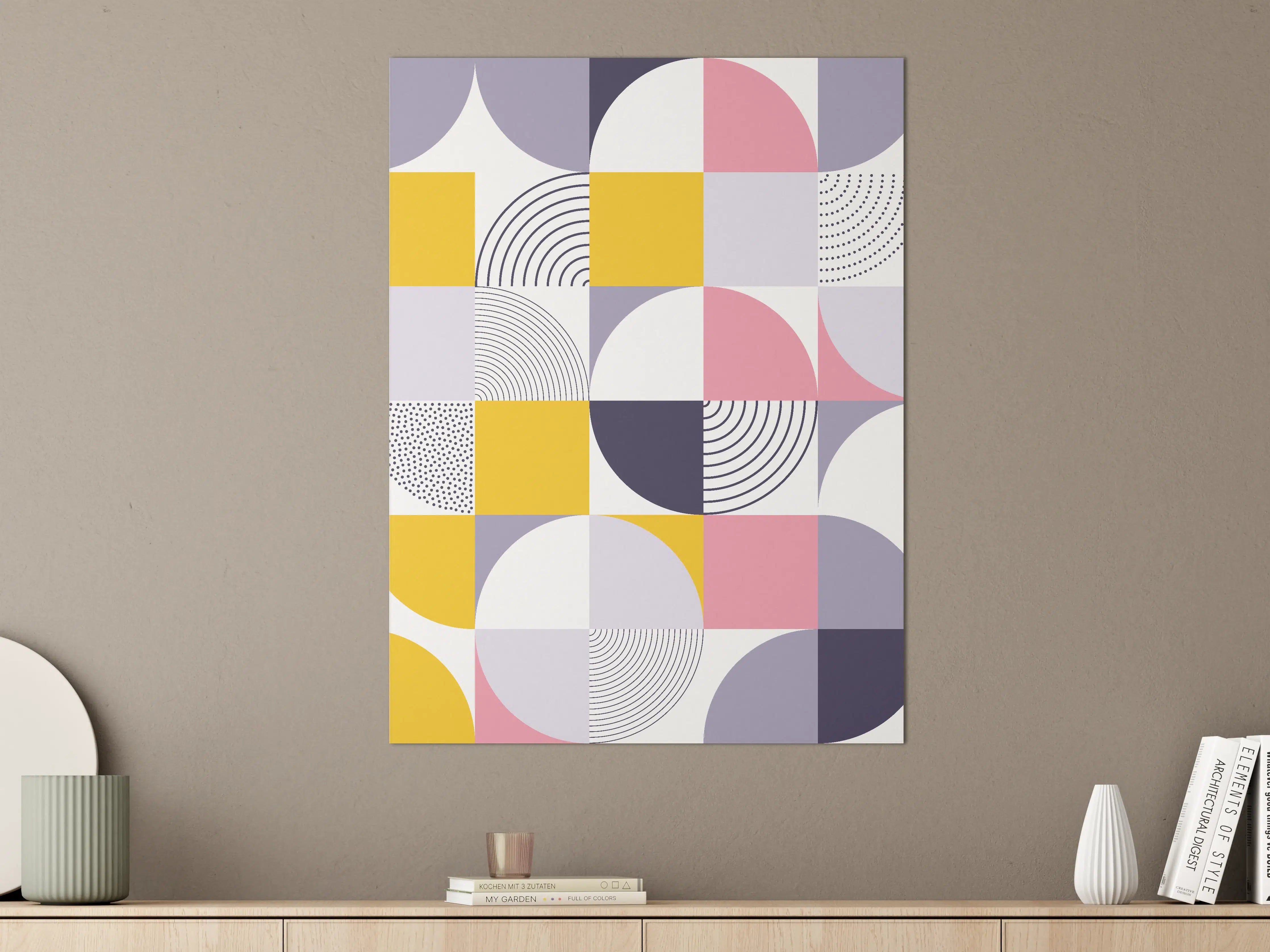 Große Wandbilder - Moderne geometrische Wandkunst in Pastellfarben