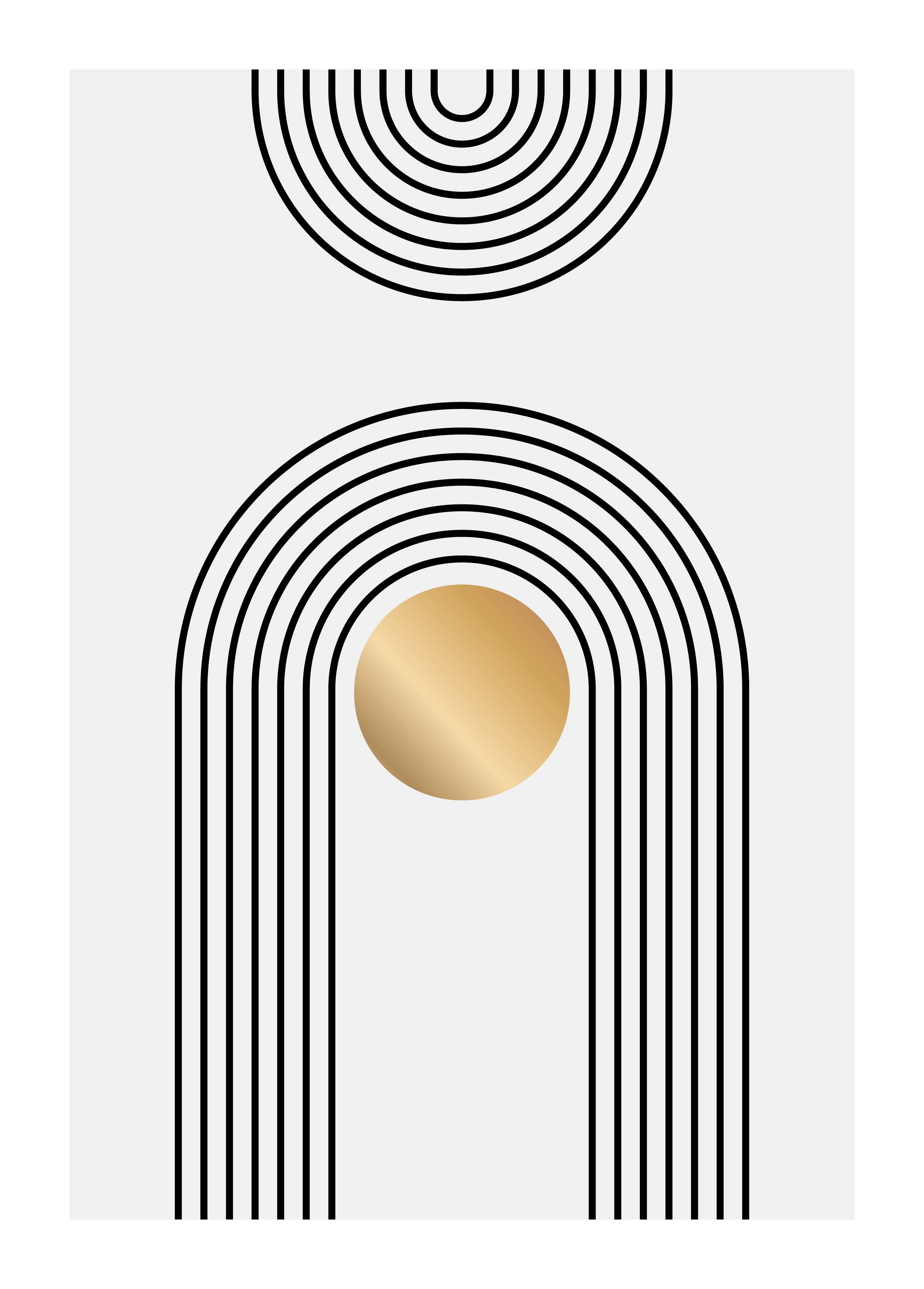 Große Wandbilder-Moderne geometrische Wandkunst in Schwarz und Gold